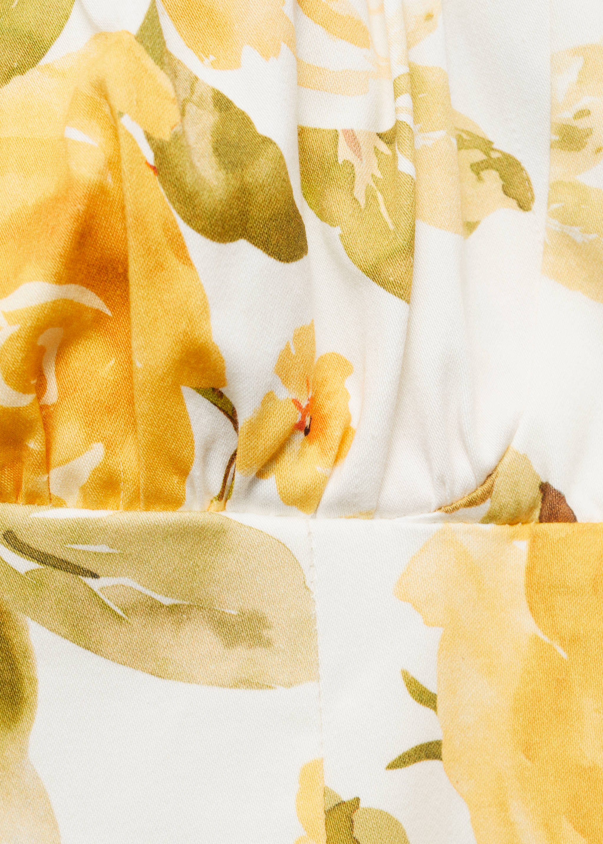 Robe midi à fleurs à décolleté froncé - Détail de l'article 8