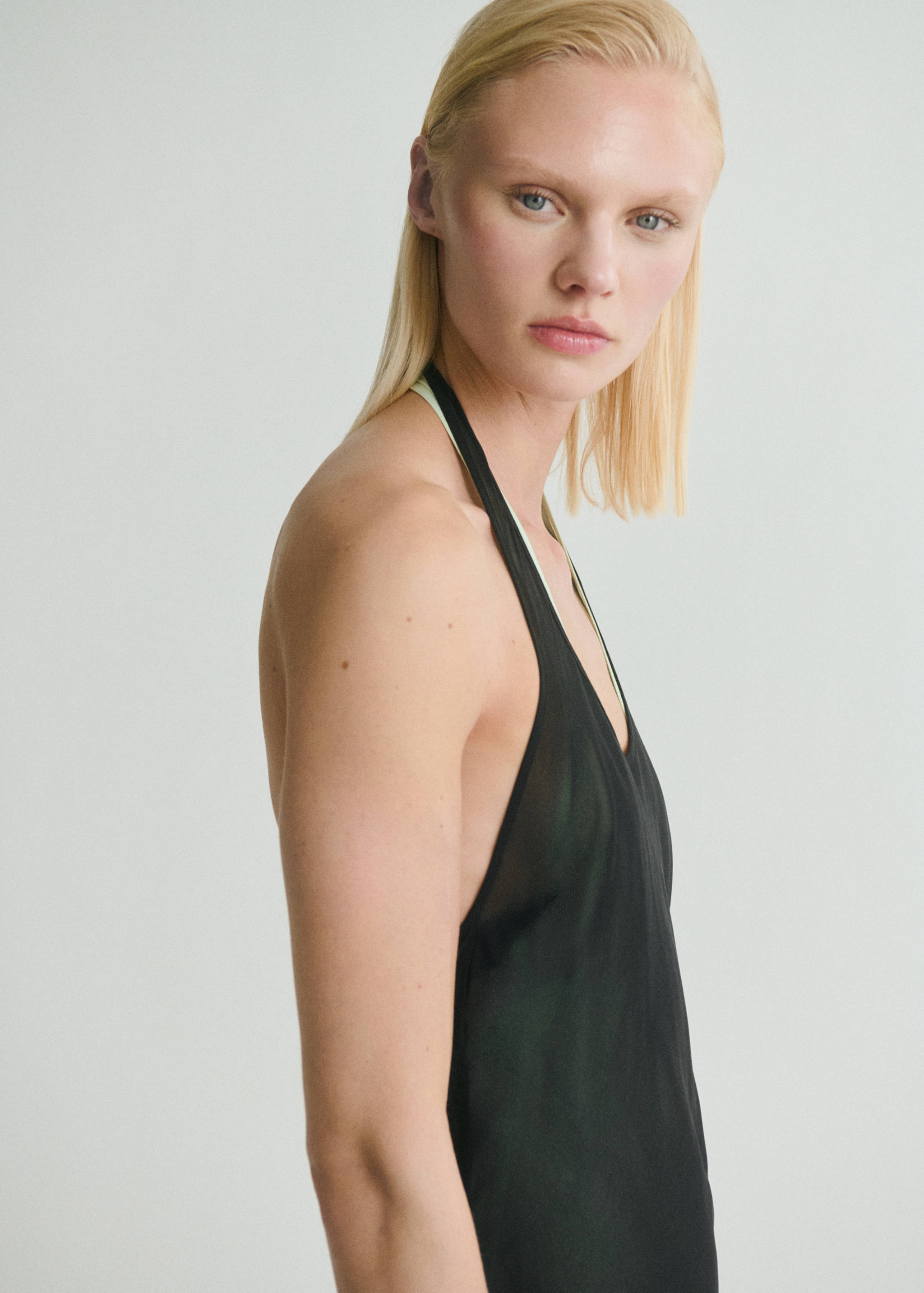 Semi-transparent combination dress - Details of the article 1