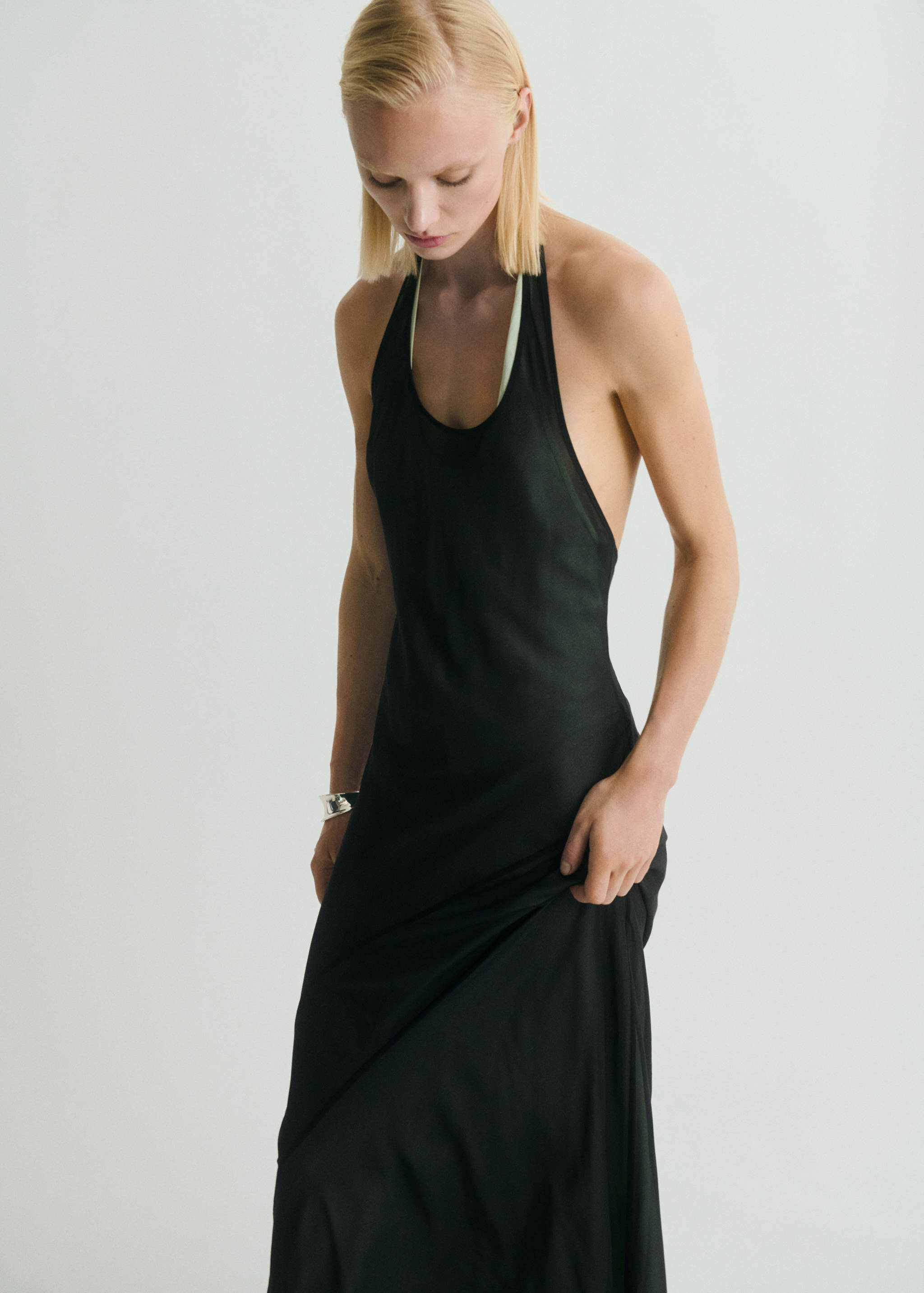 Semi-transparent combination dress - Details of the article 6