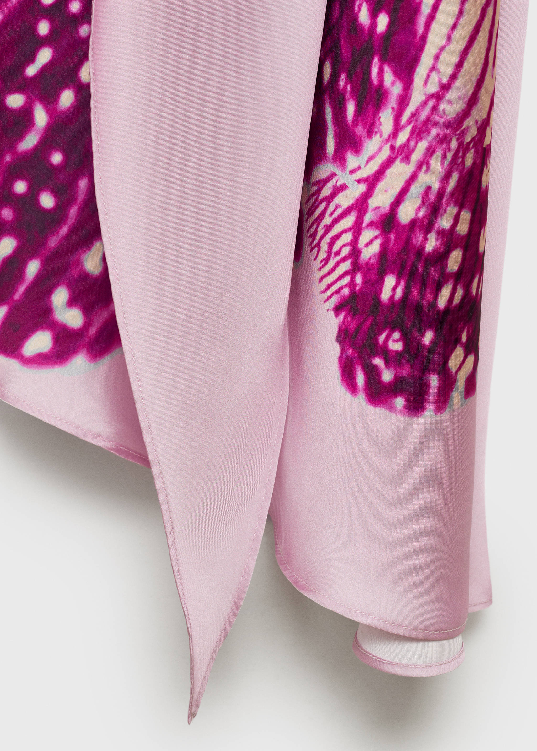 Satin scarf dress with maxi-flower print - Details of the article 8