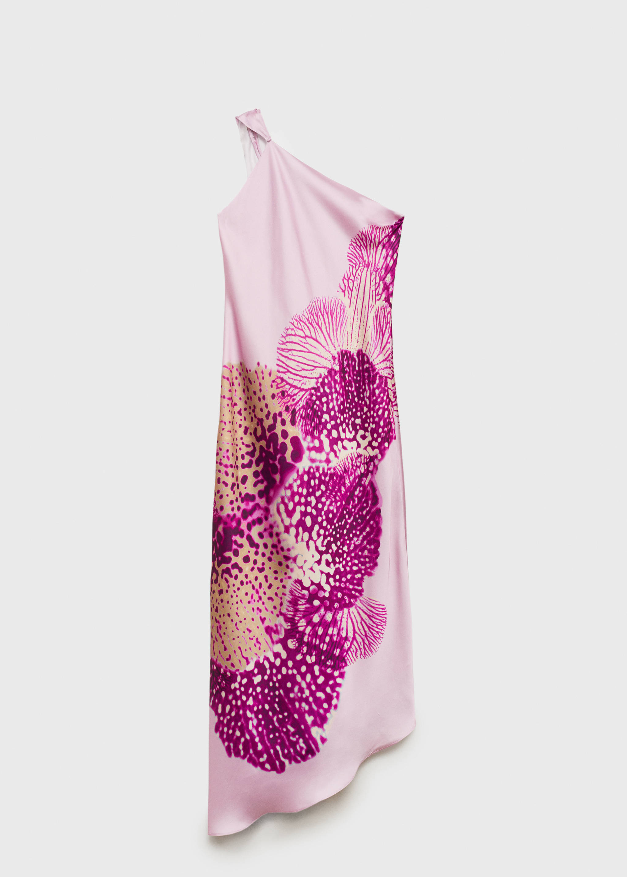 Satin scarf dress with maxi-flower print - Article without model