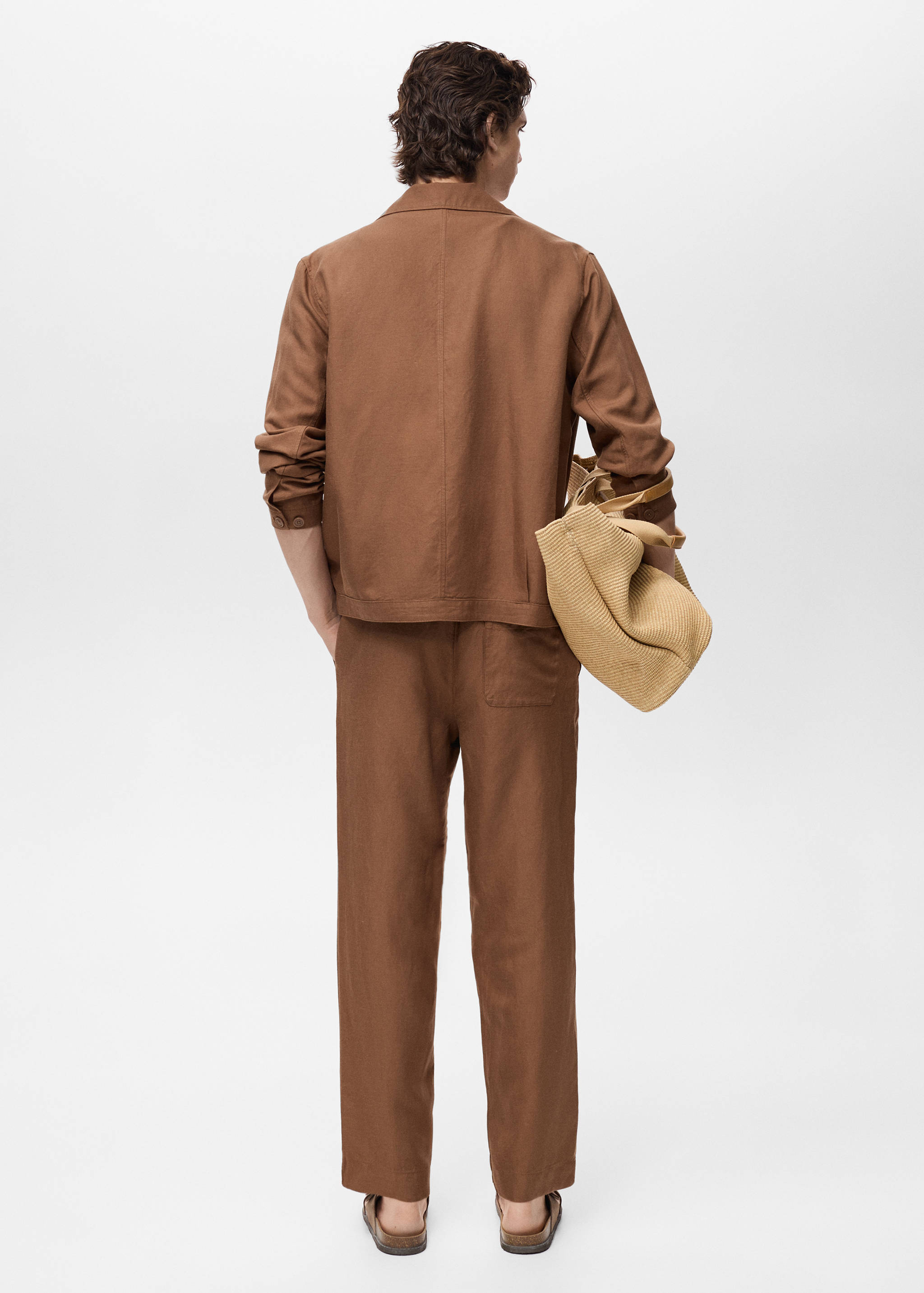 Bowling-style overshirt in a linen blend - Reverse of the article