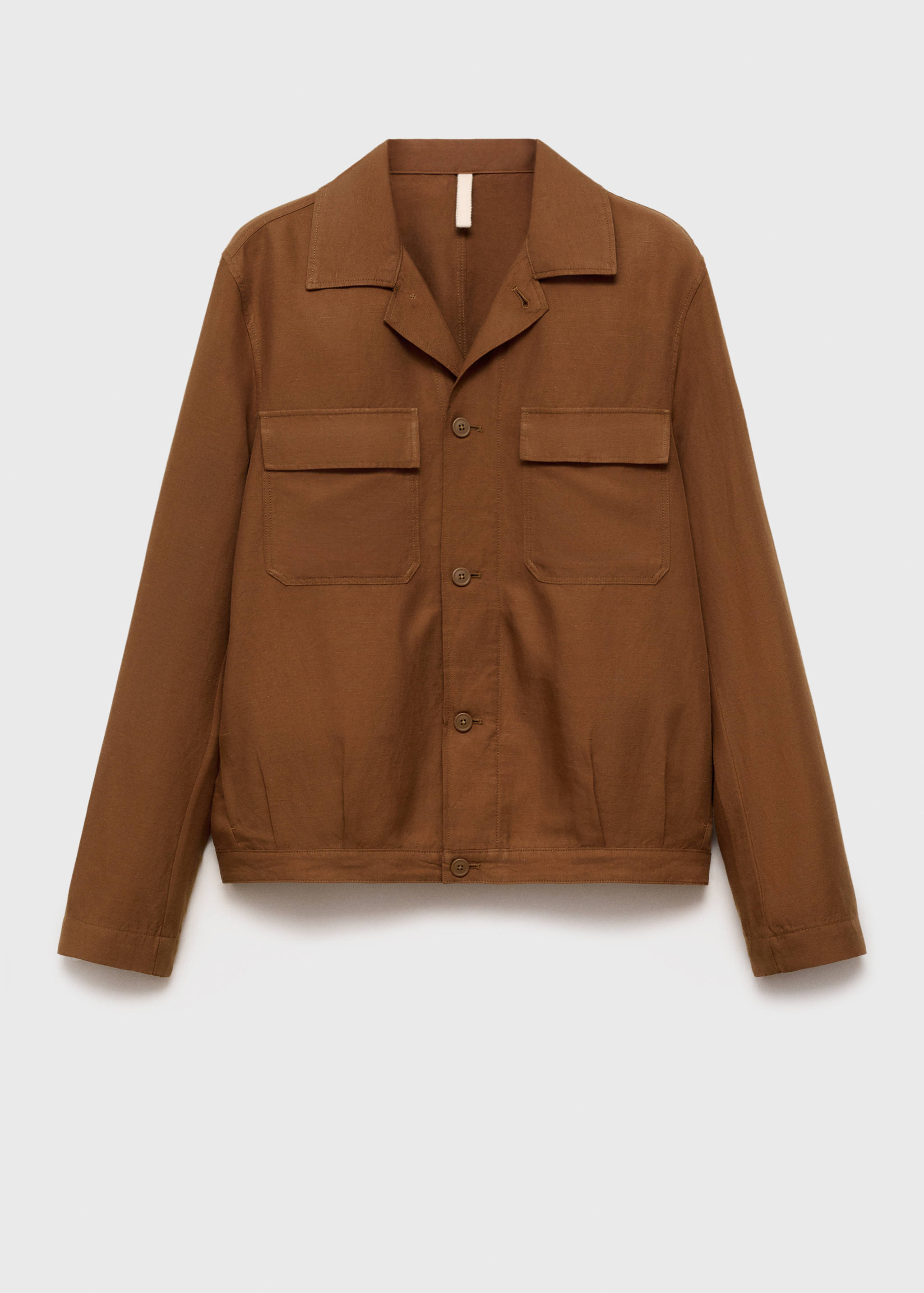 Bowling-style overshirt in a linen blend - Article without model