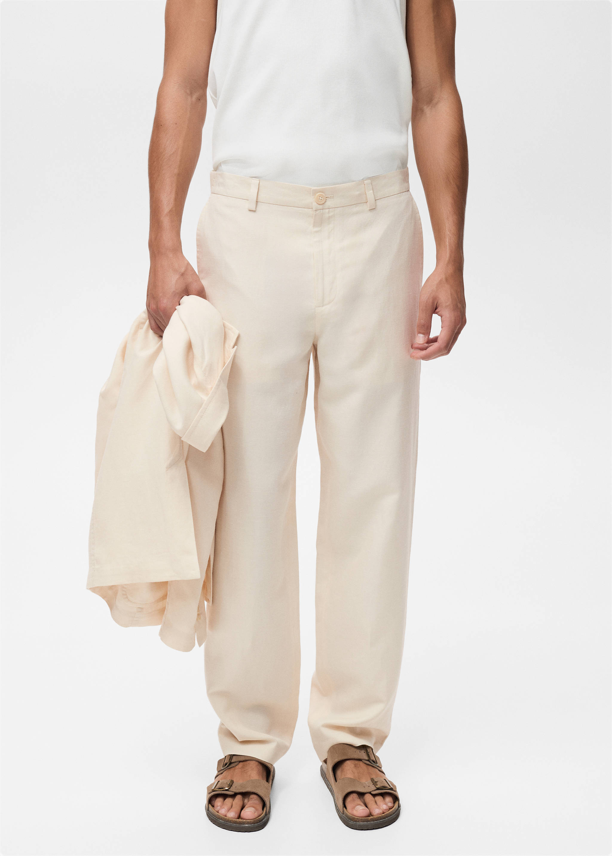 Linen-lyocell blend suit pants - Medium plane