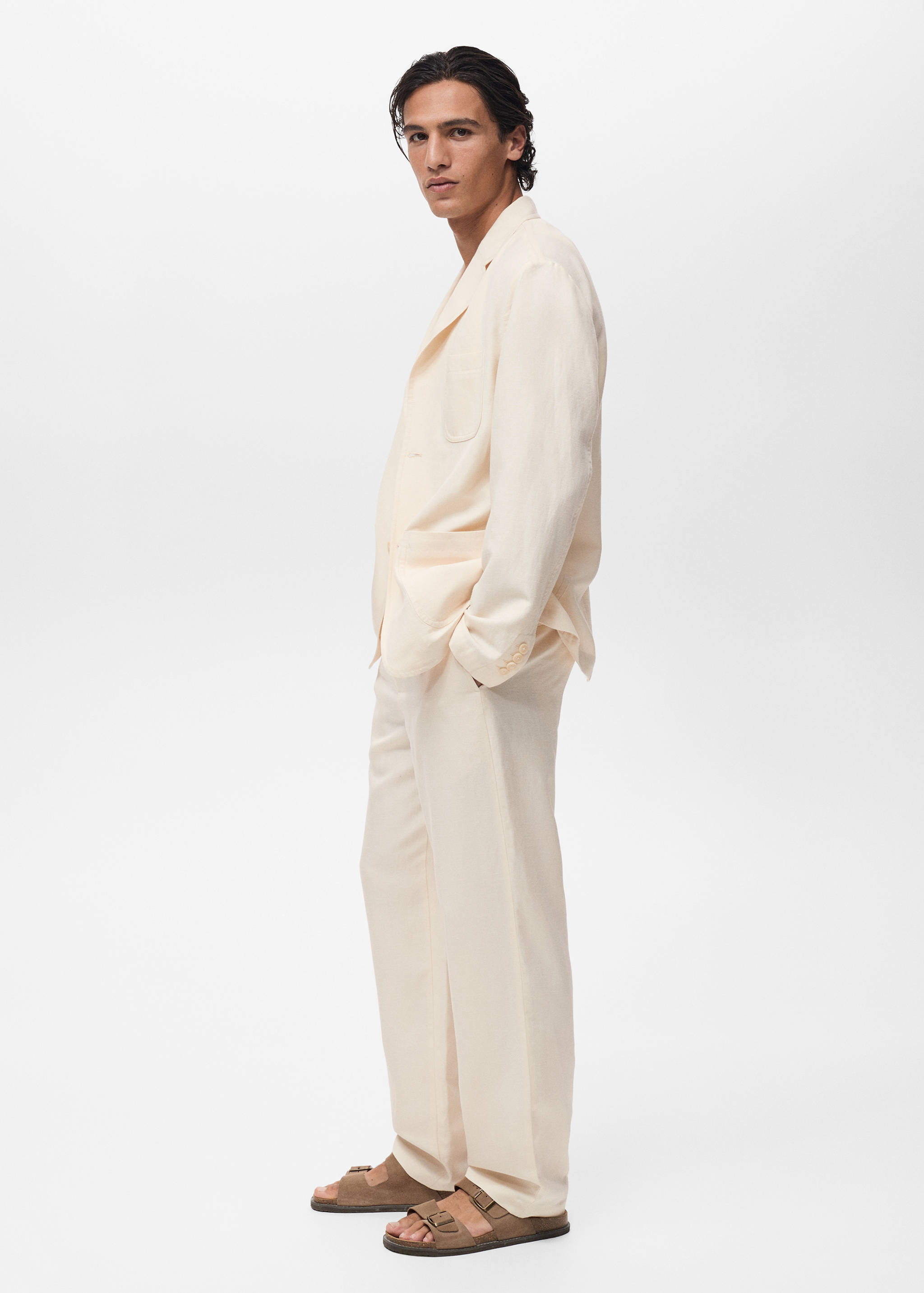 Linen-lyocell blend suit pants - Details of the article 2
