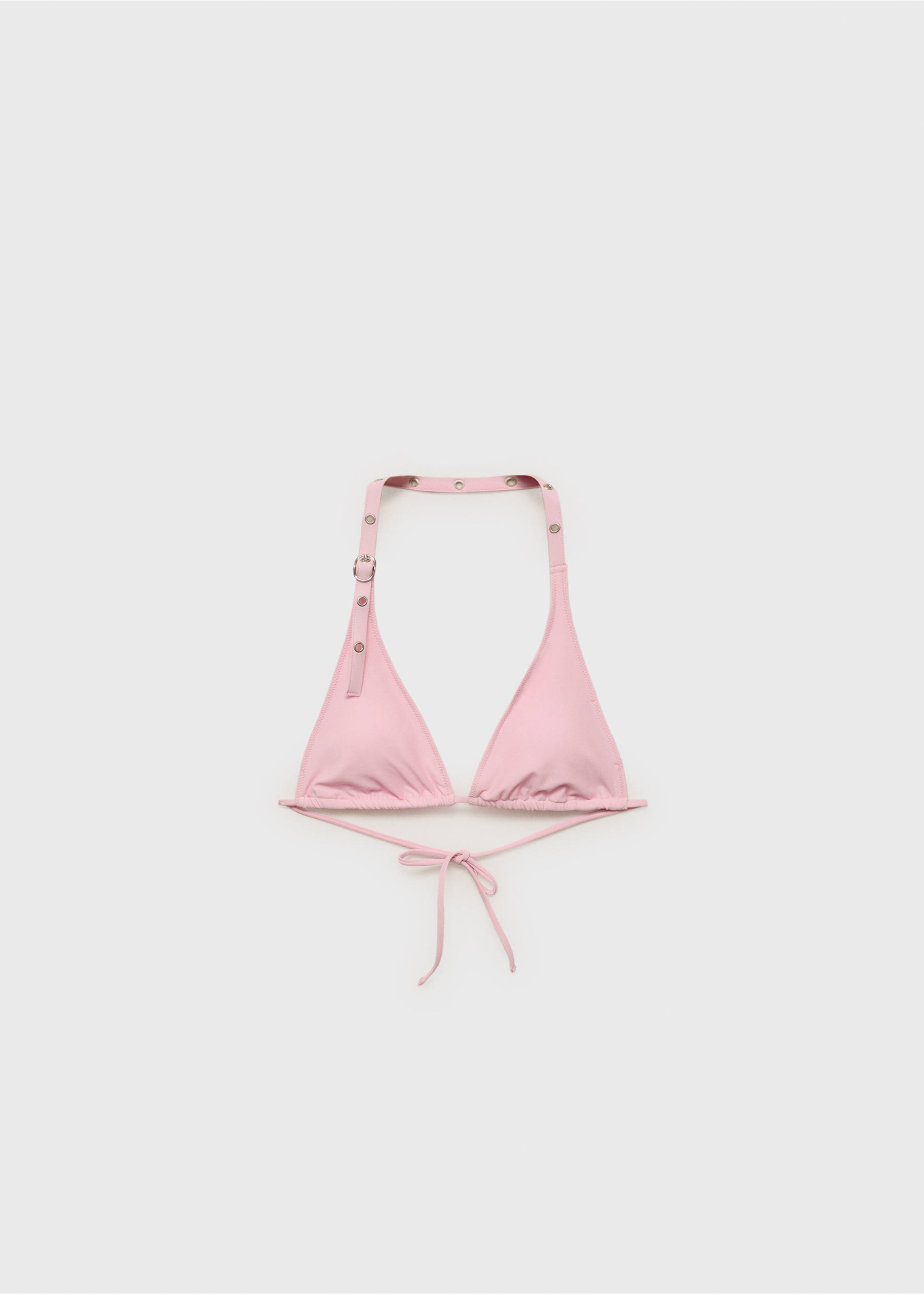 Tokalı delikli bikini üstü - Modelsiz ürün, Pembe. Ref: 87009211-00.