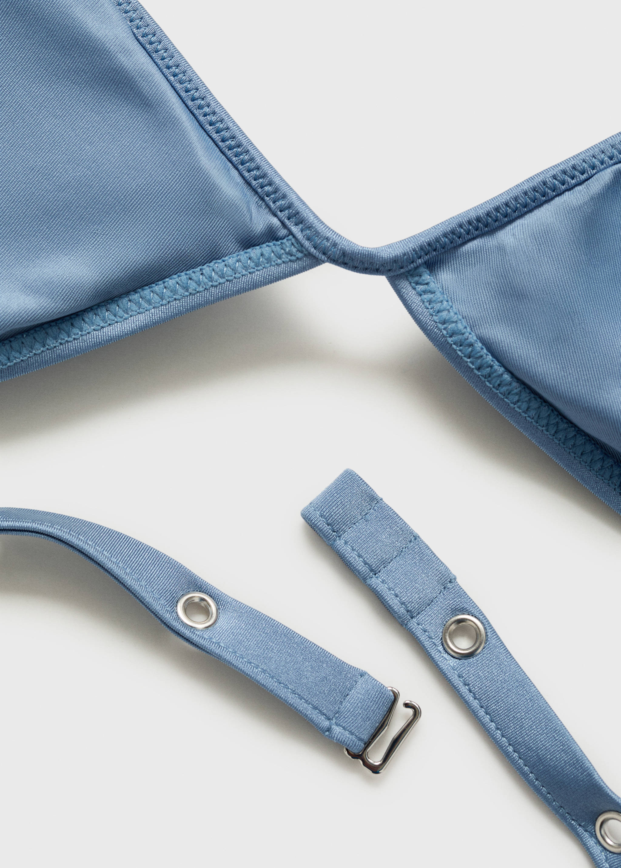 Triangle bikini top with eyelet detail - Details of the article 0