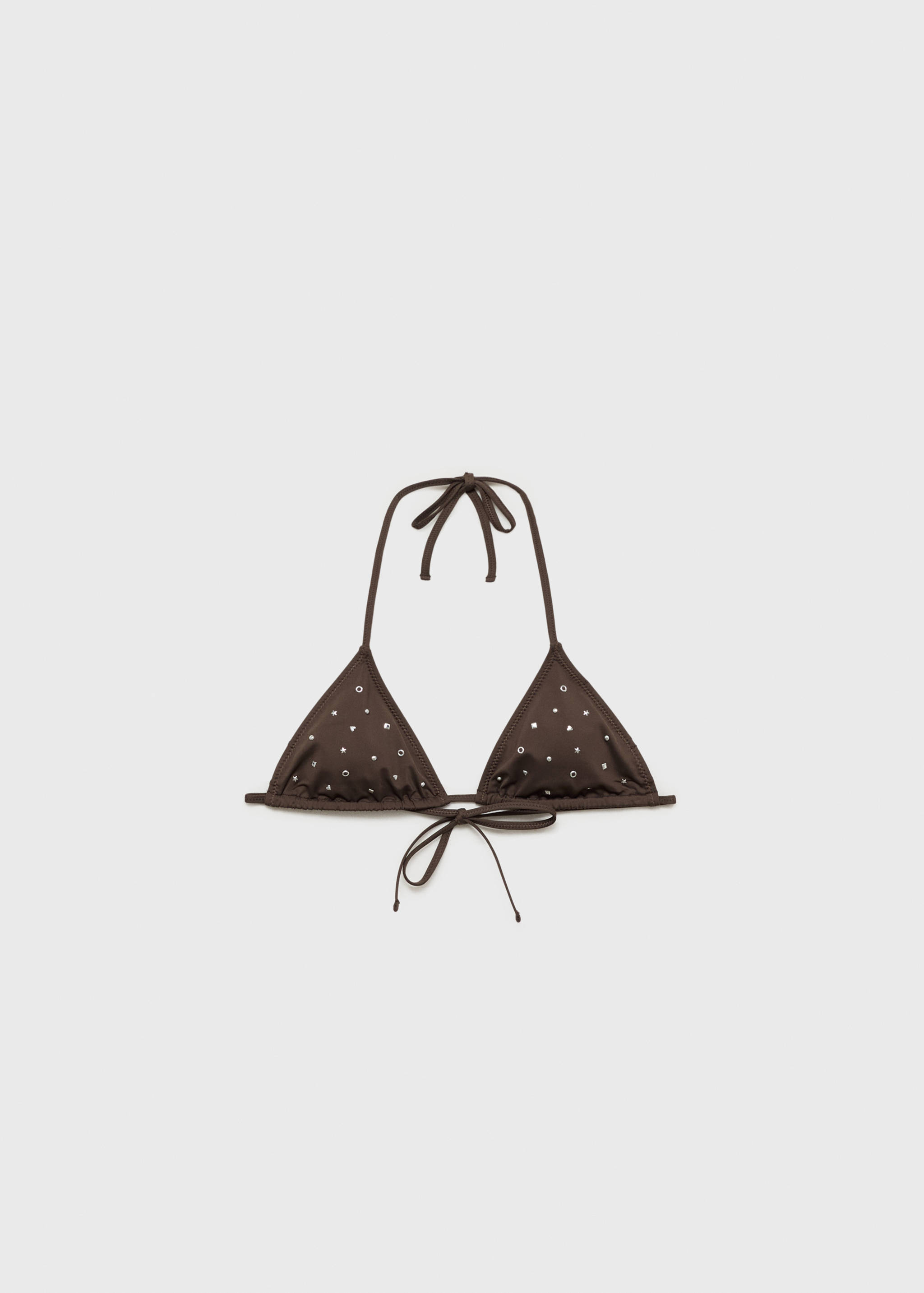 Triangle bikini top with metallic embellishments - Article without model