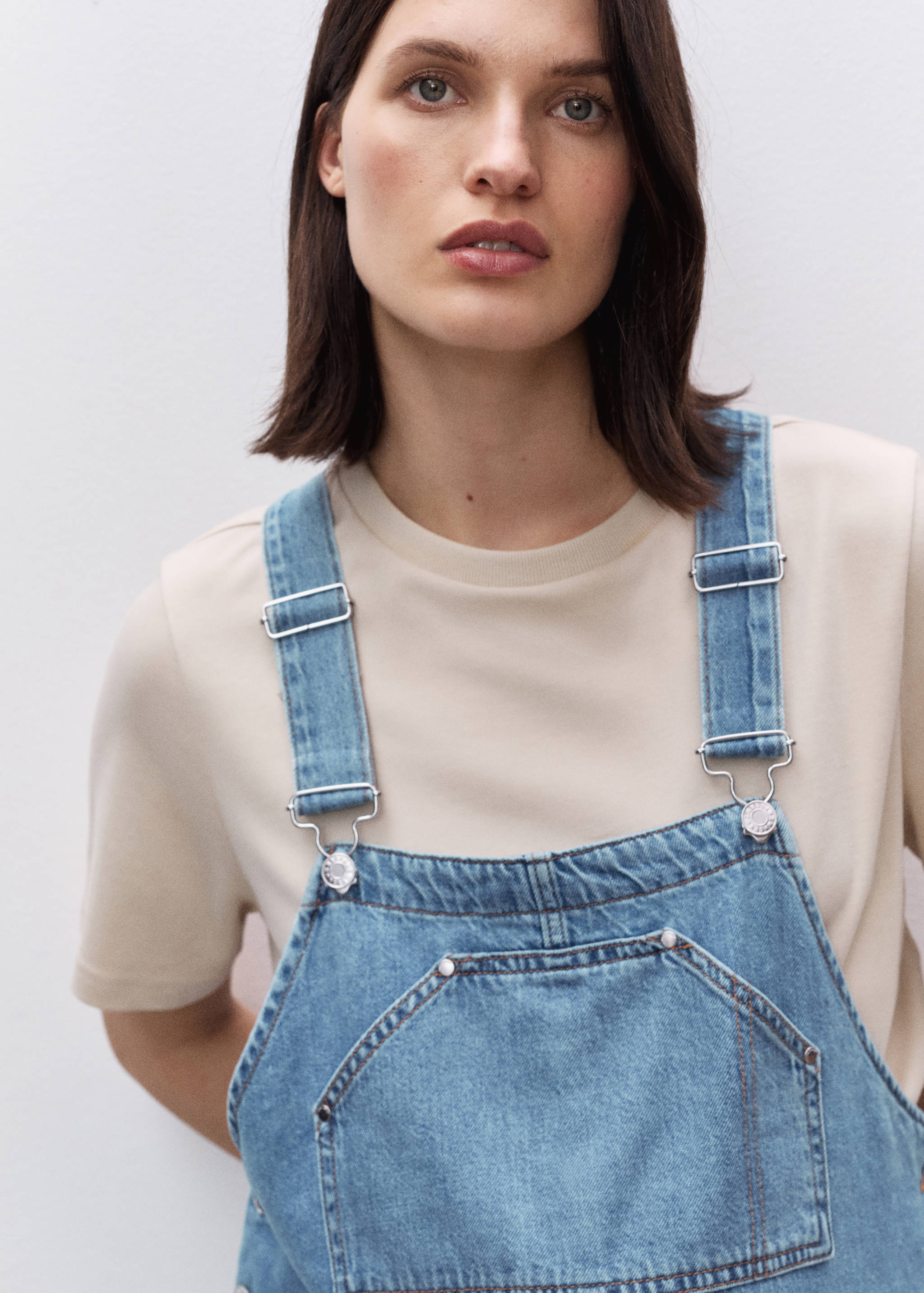 Maternity denim dungarees - Details of the article 1