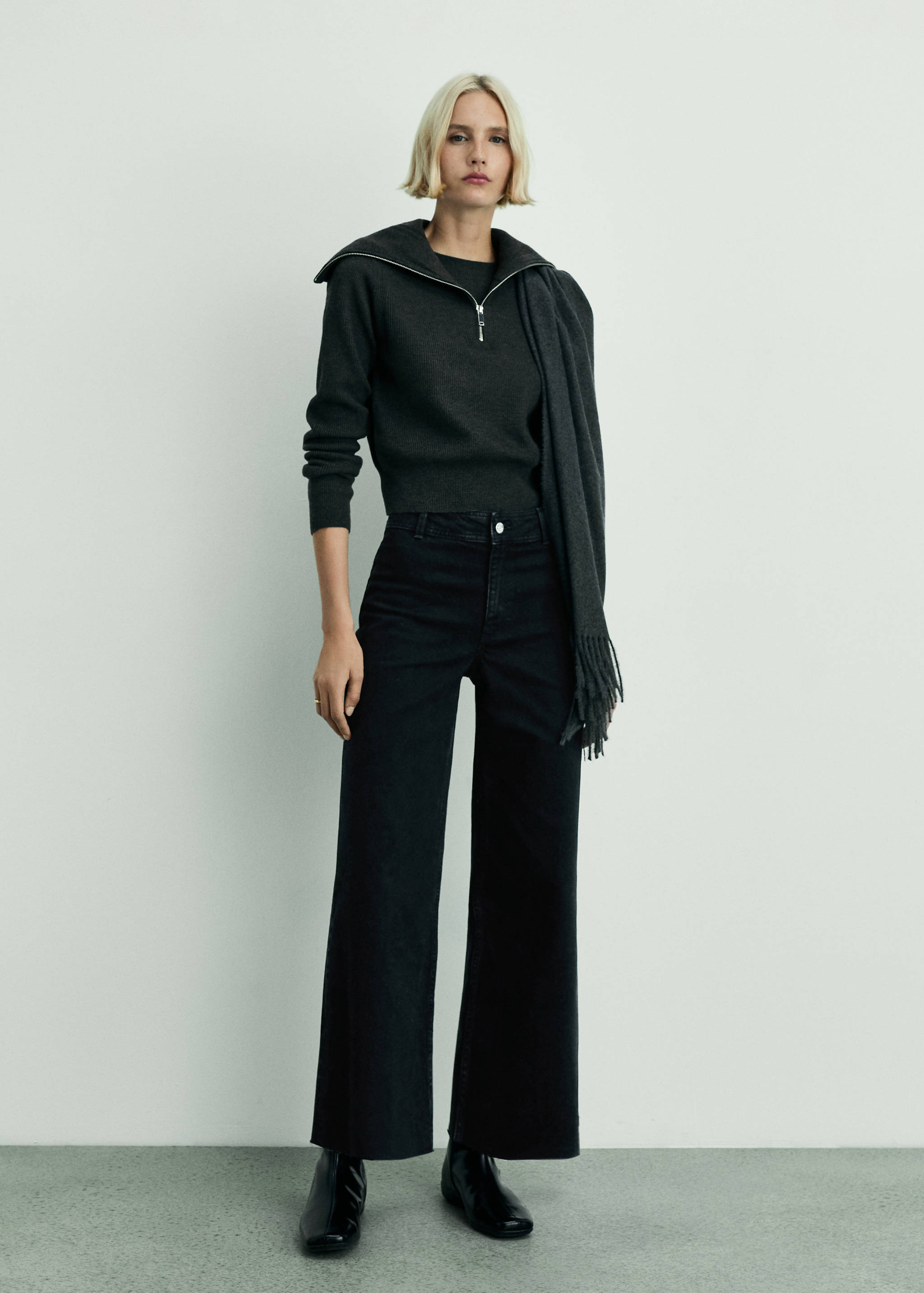 Jean style jupe-culotte Catherin taille haute - Plan général