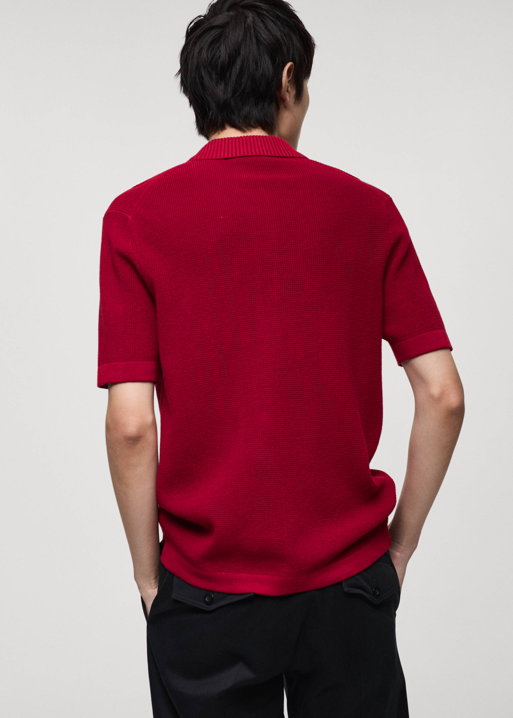 100% cotton knitted polo shirt - Reverse of the article