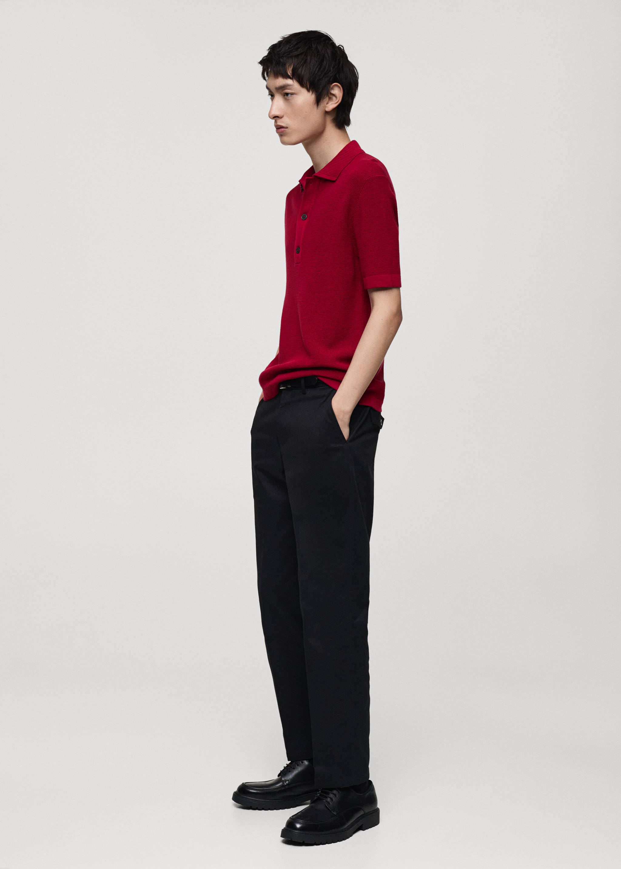 100% cotton knitted polo shirt - Details of the article 2