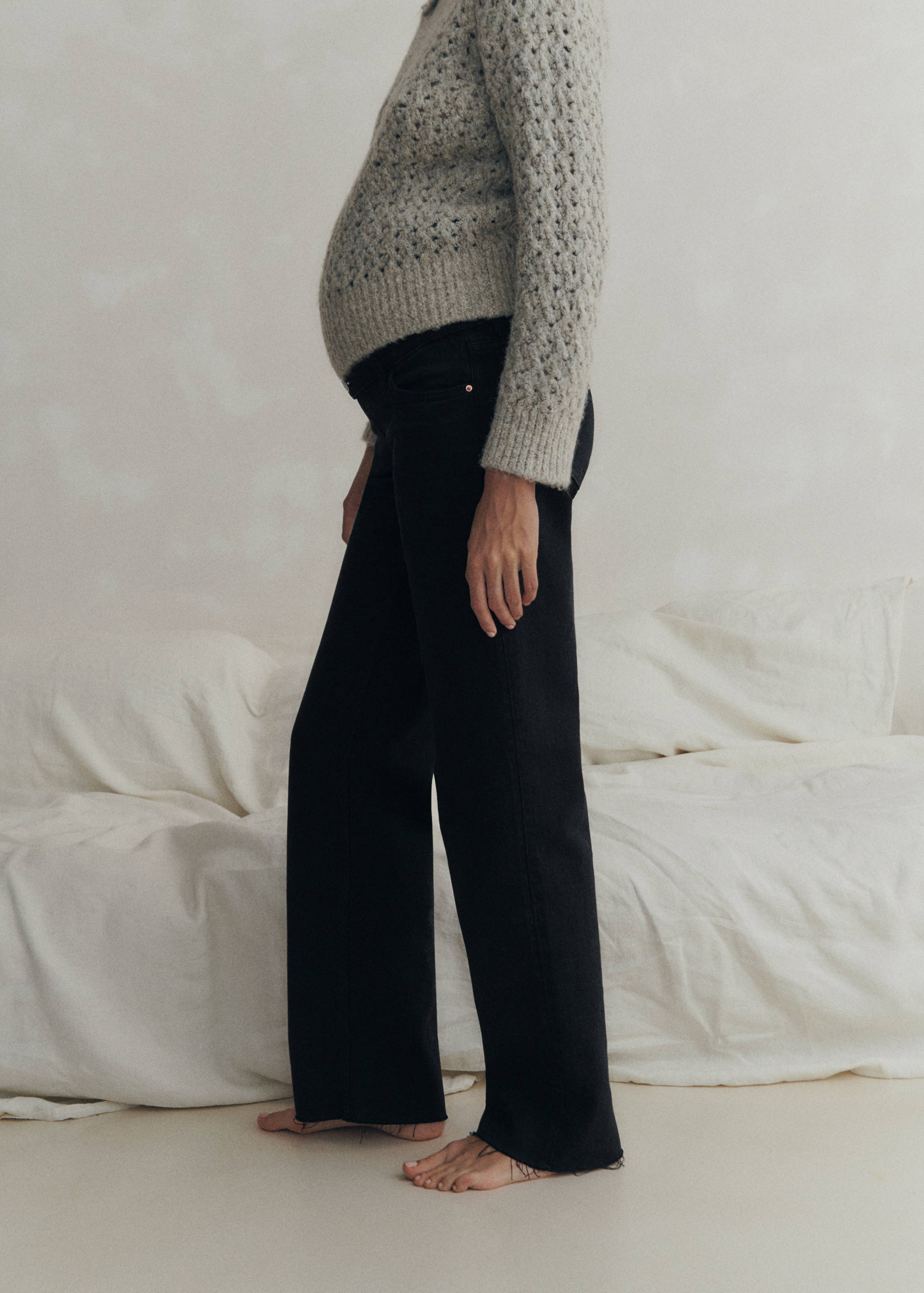 Maternity wide leg jeans - Medium plane