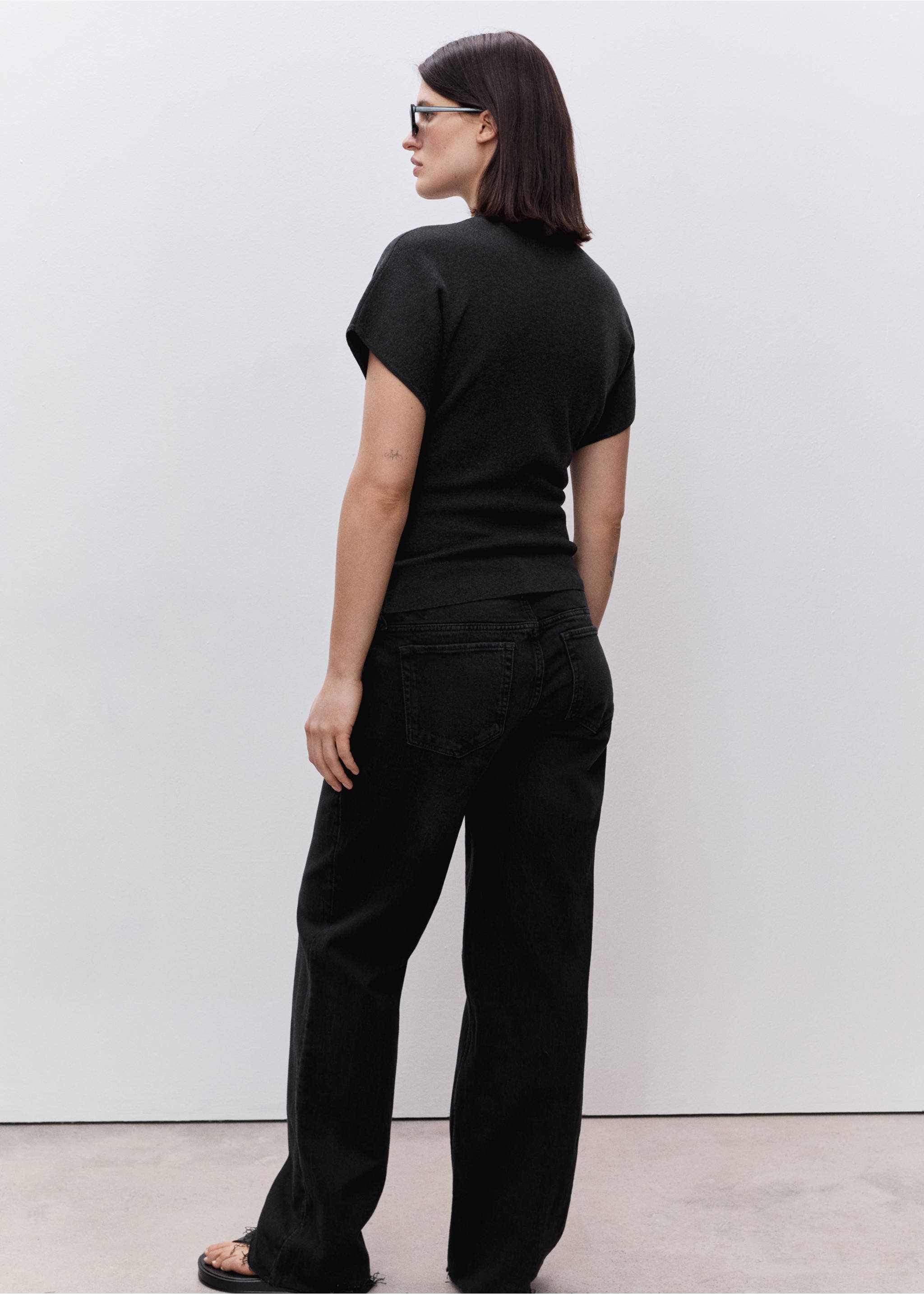 Jean de grossesse wideleg - Verso de l’article, Black denim. Ref: 87010266-00.