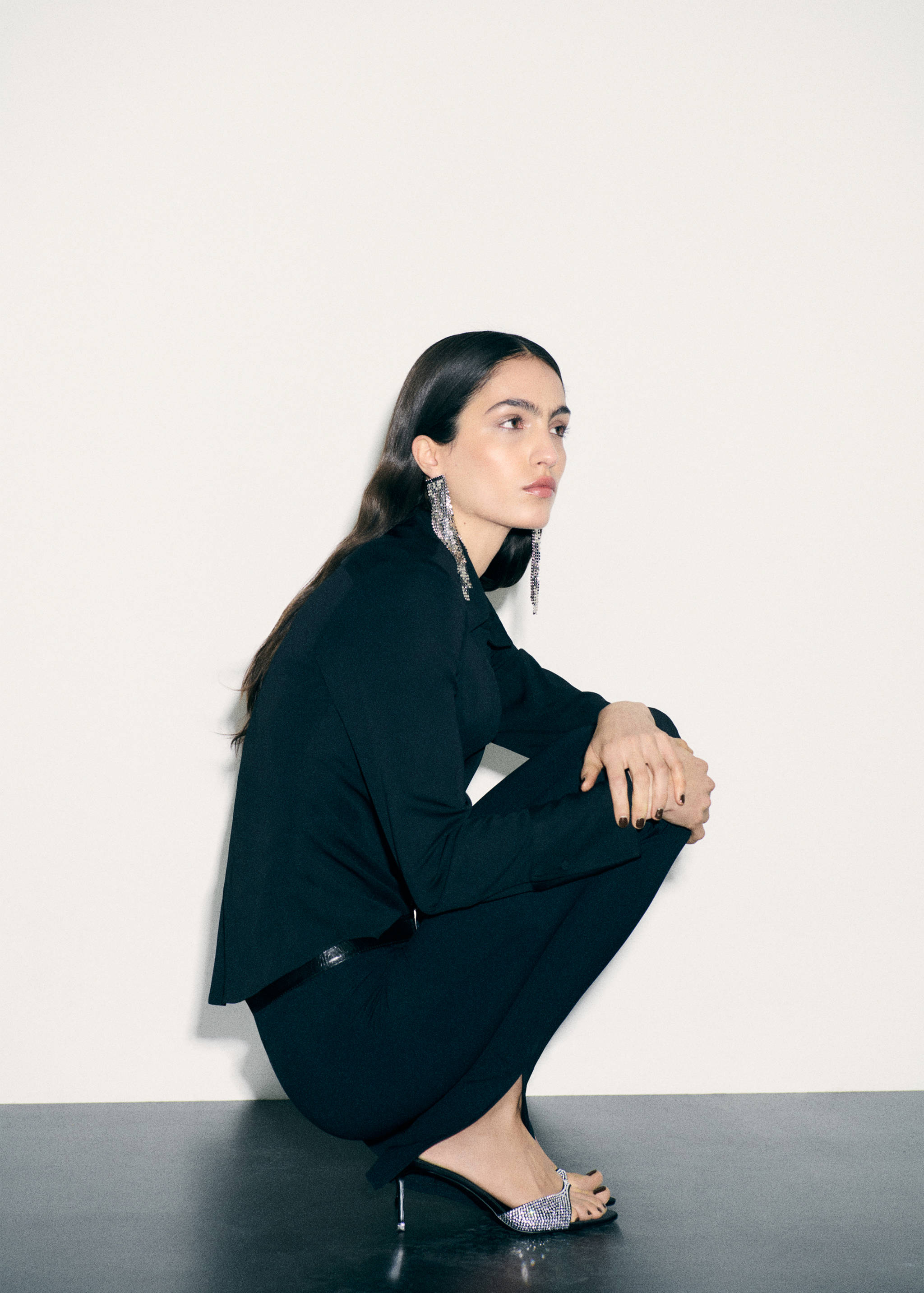 Rhinestone heeled slingback sandal - General plane