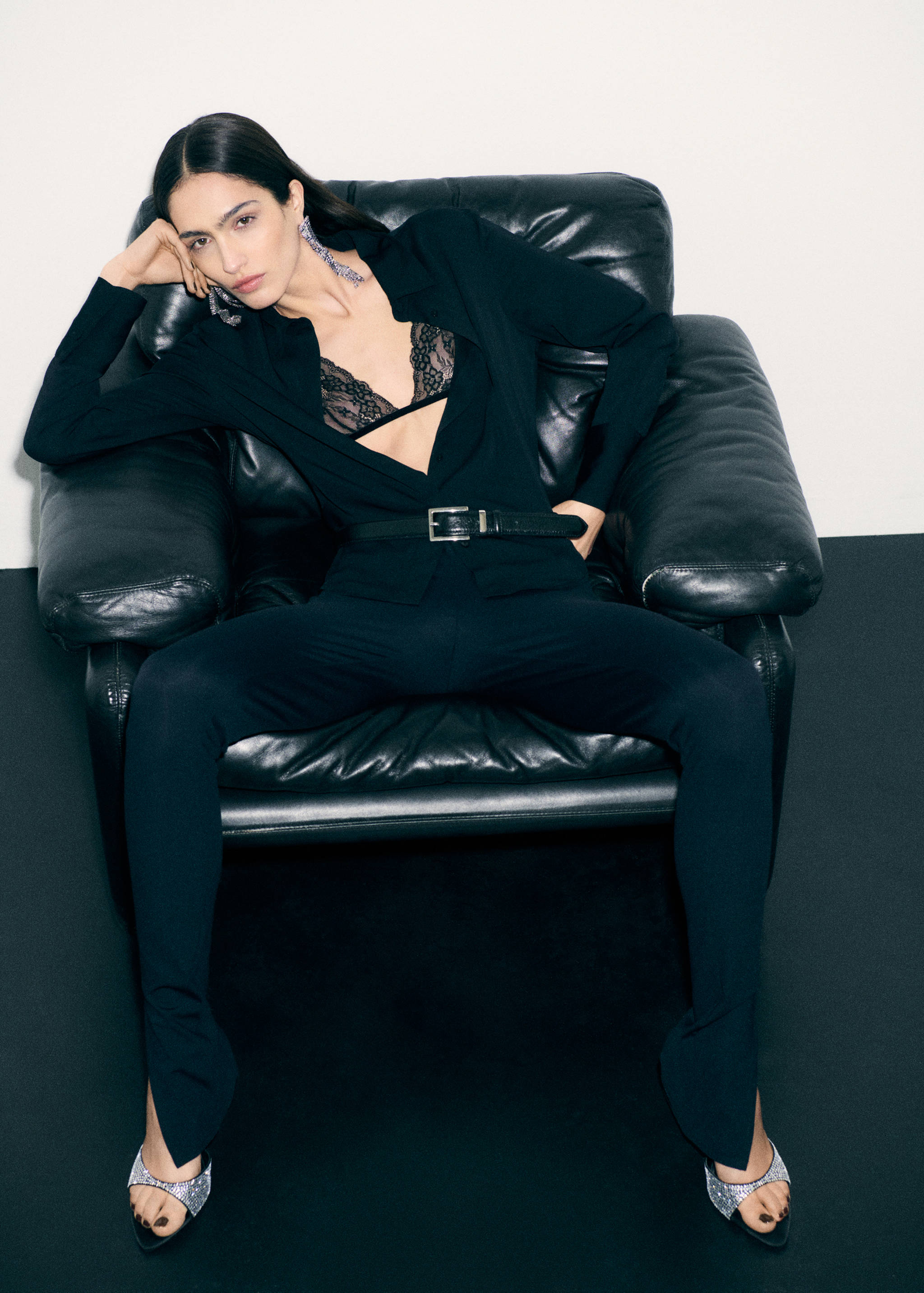 Rhinestone heeled slingback sandal - Details of the article 9