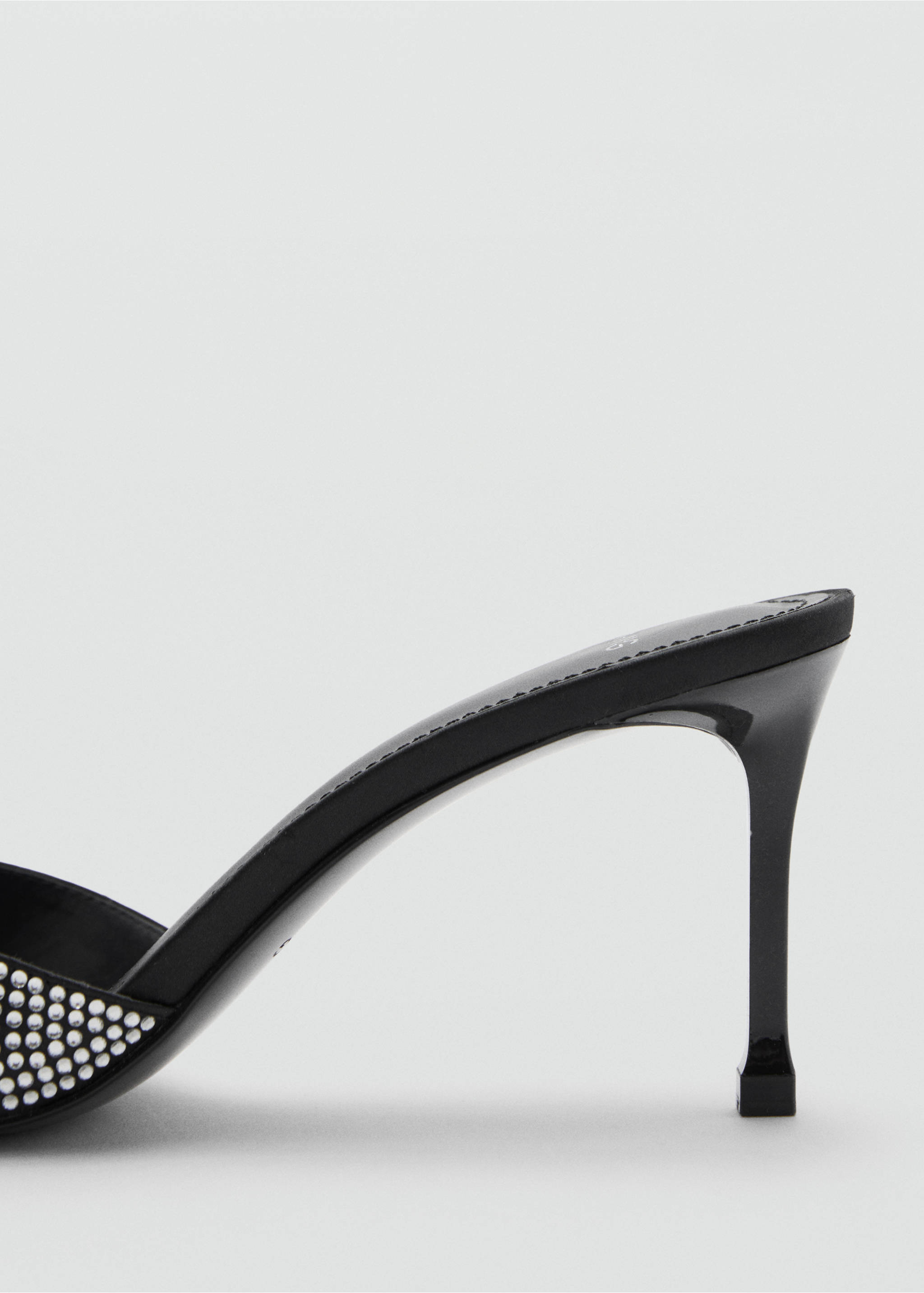 Rhinestone heeled slingback sandal - Details of the article 1, Black. Ref: 87010269-00.