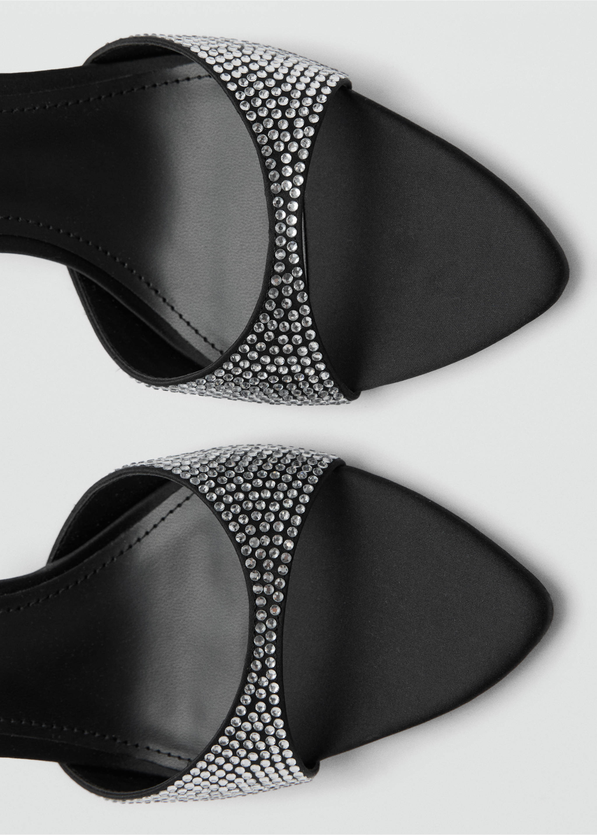 Rhinestone heeled slingback sandal - Details of the article 2, Black. Ref: 87010269-00.