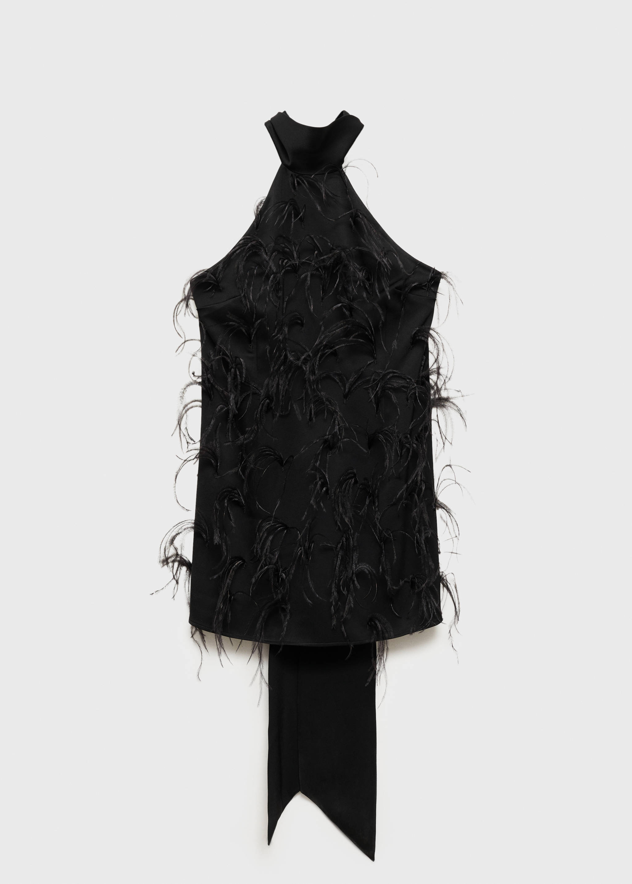 Halter dress with feather decoration - Article without model