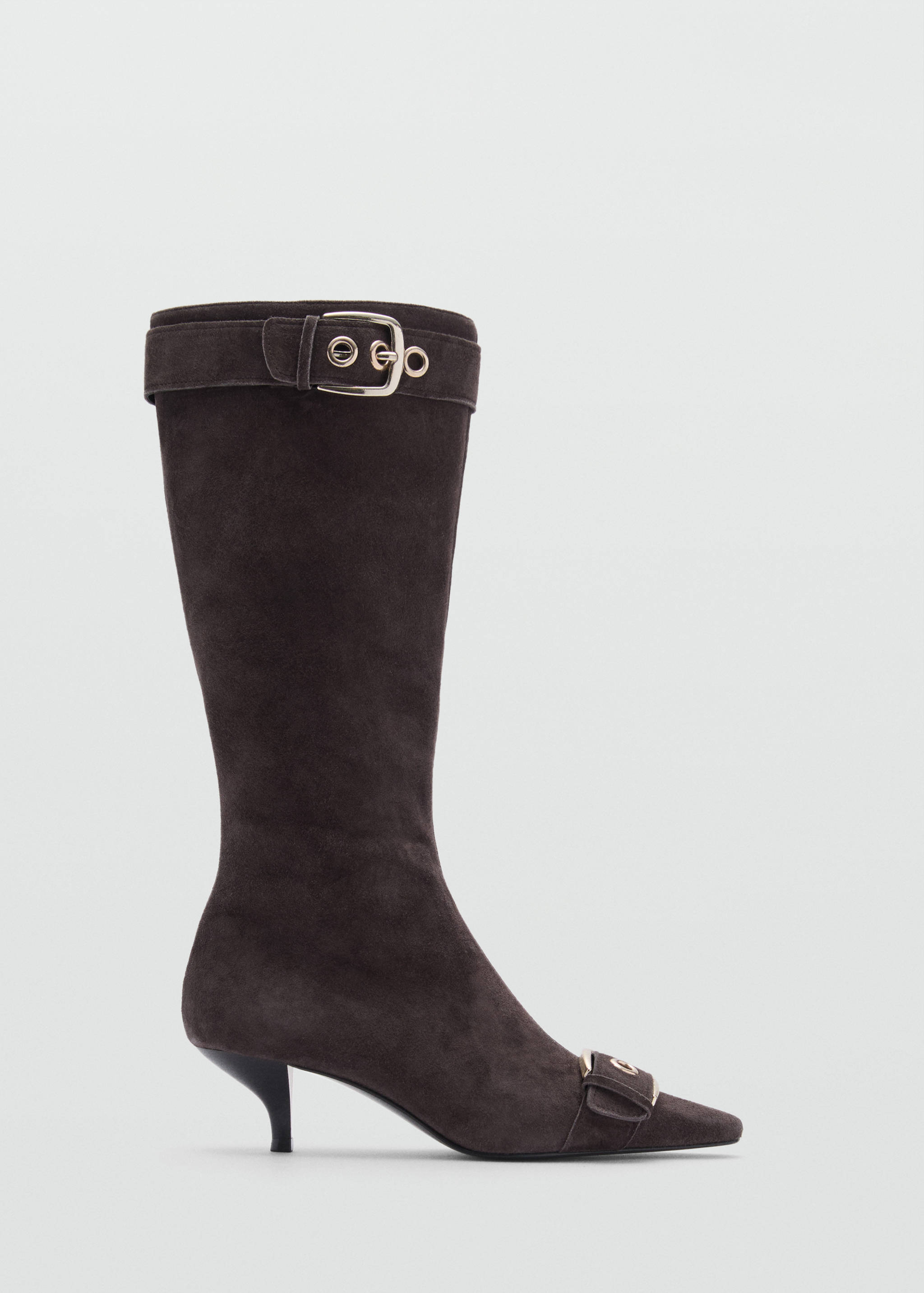 Suede leather boot with buckle detail - Article without model