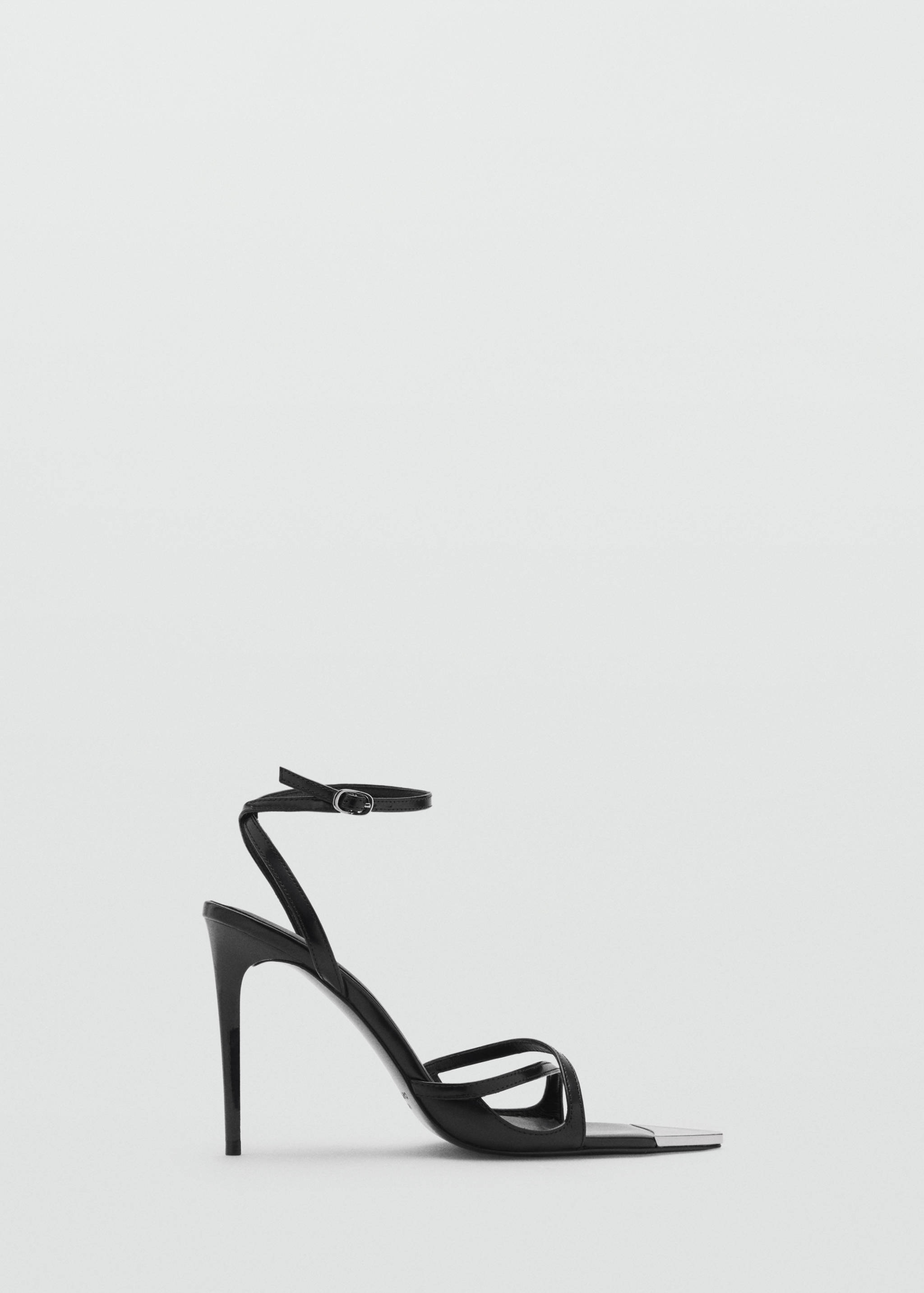 Leather heeled sandal with metallic toe - Article without model