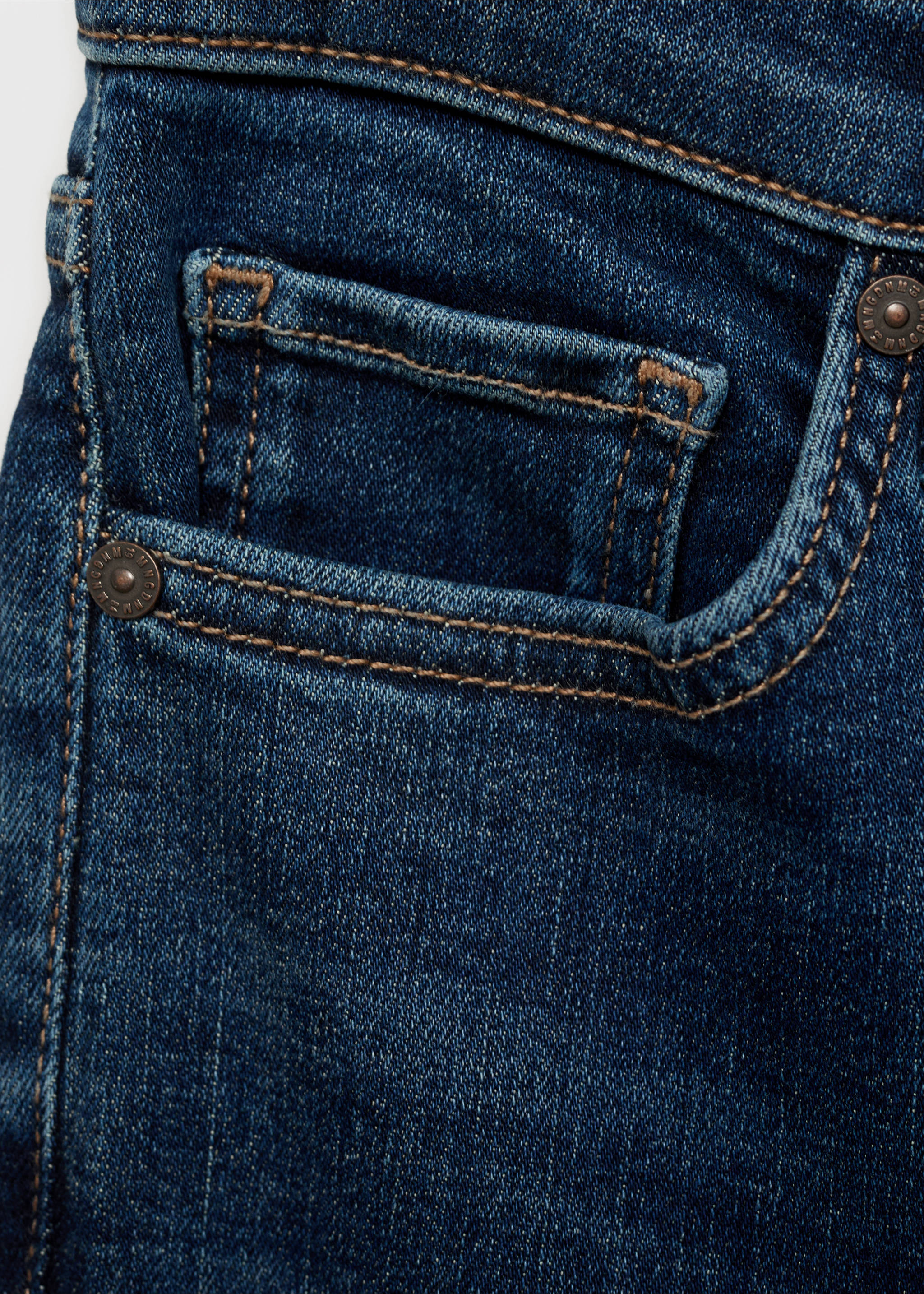 高腰修身牛仔裤 - null, 深蓝色. Ref: 87010284-00.