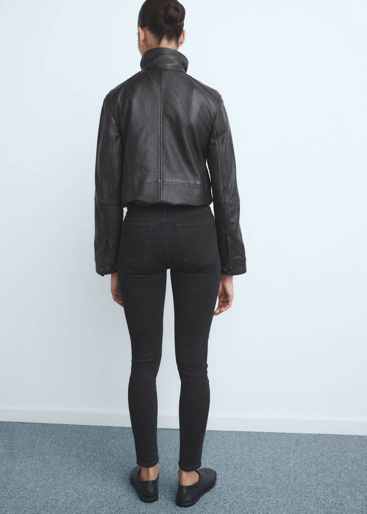 High-rise skinny jeans — Black denim