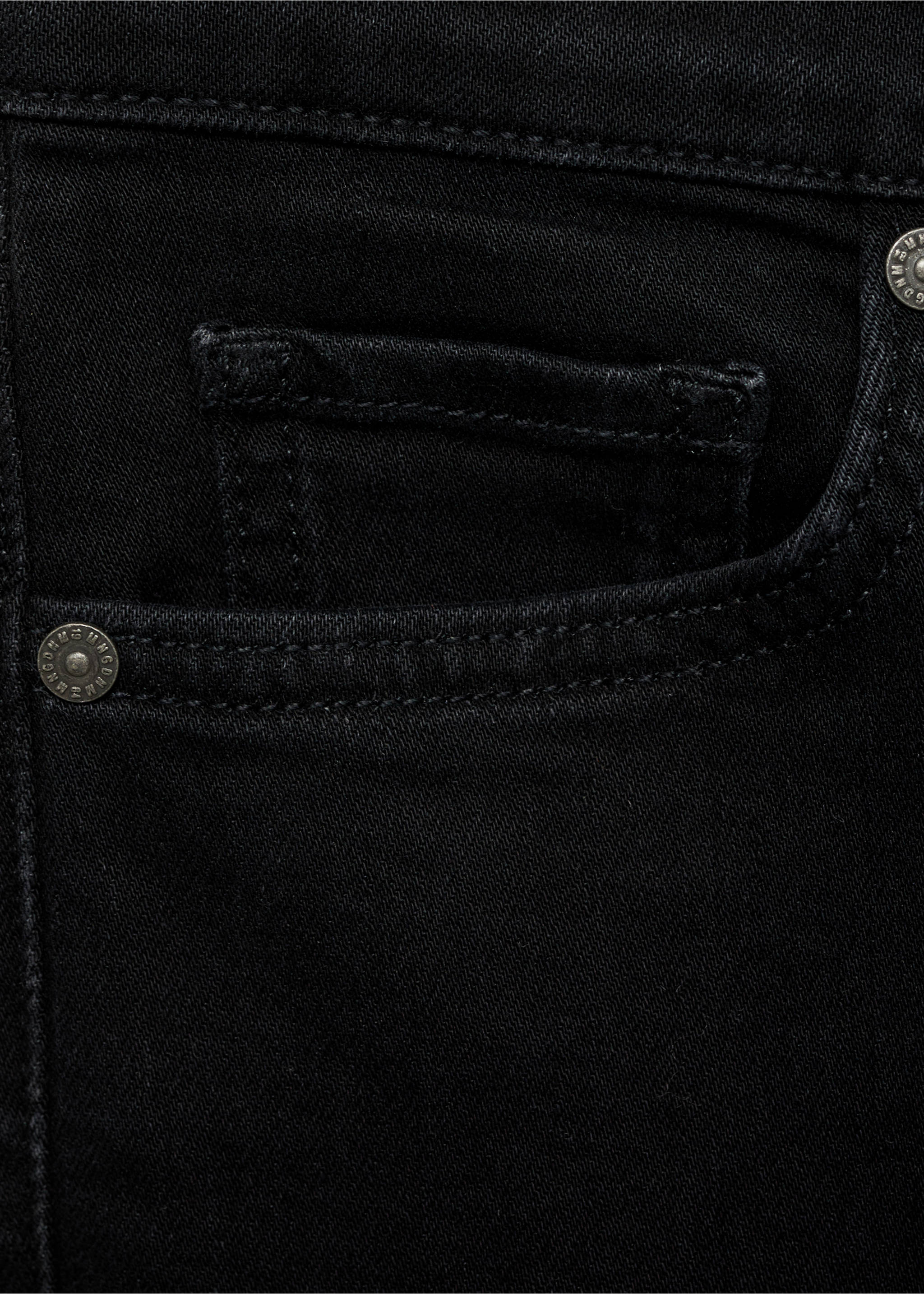 High-rise skinny jeans - Details of the article 8, Black denim. Ref: 87010285-00.