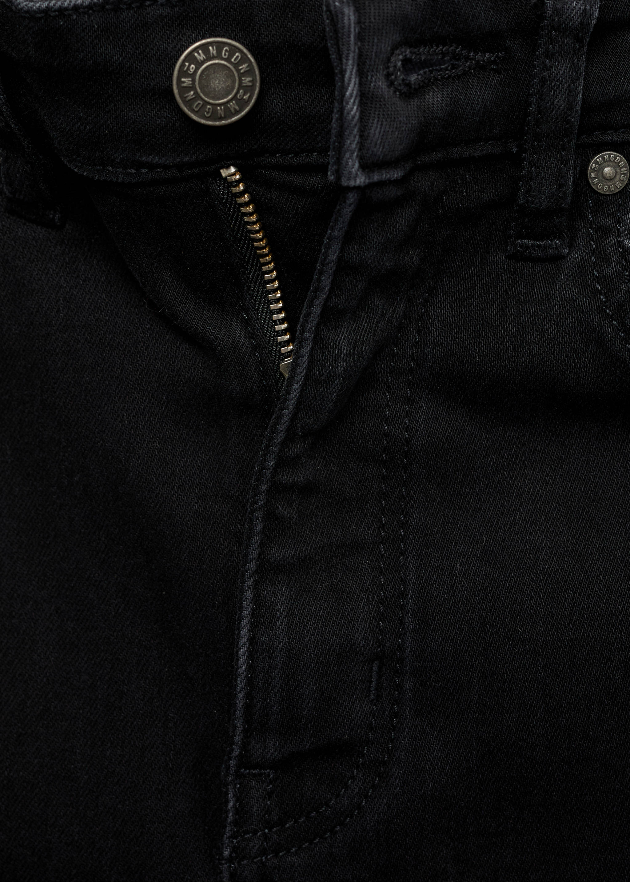 High-rise skinny jeans - Details of the article 0, Black denim. Ref: 87010285-00.