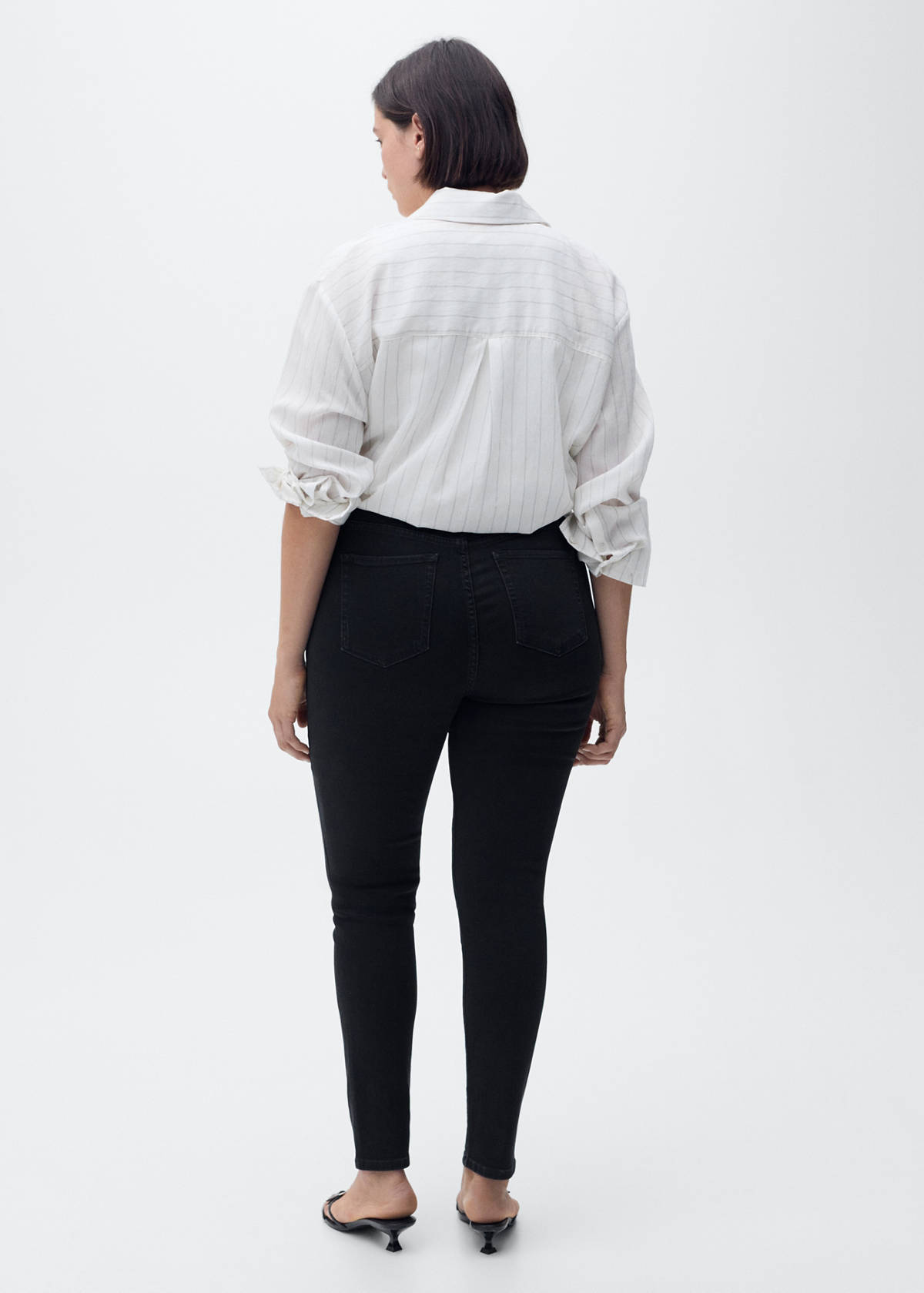 High-rise skinny jeans — Black denim