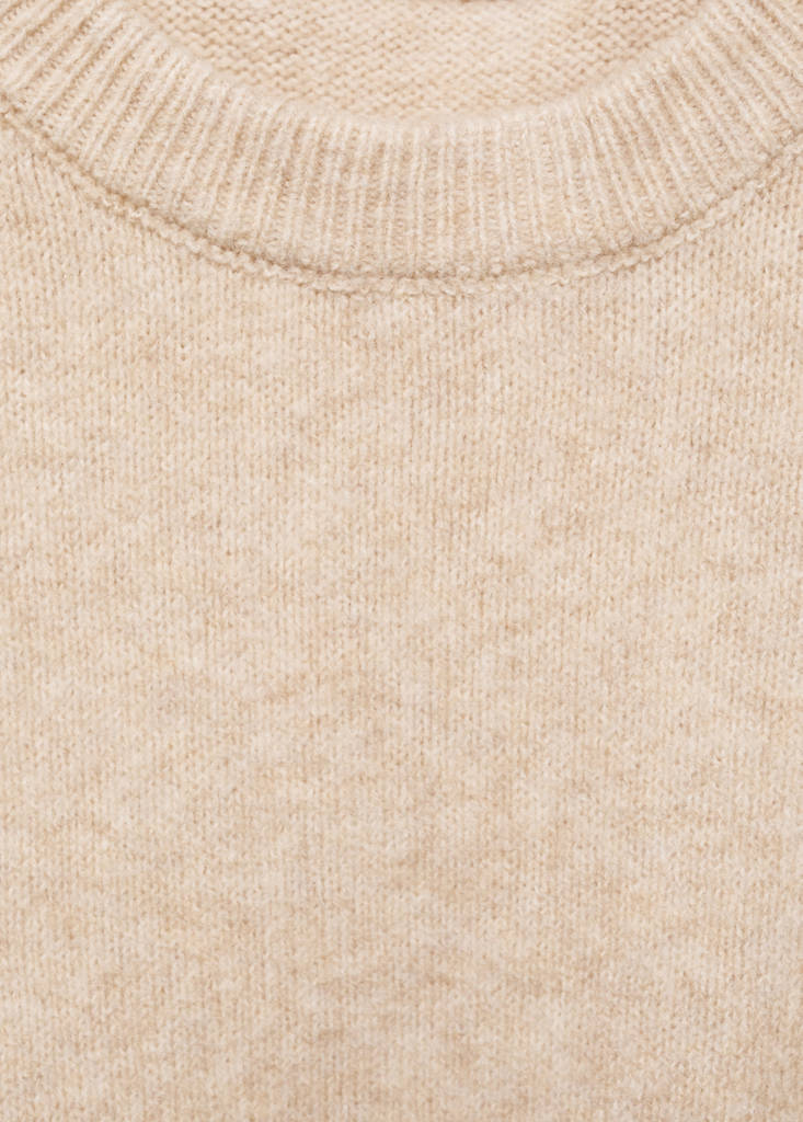 Rolled-up sleeves sweater — Ecru