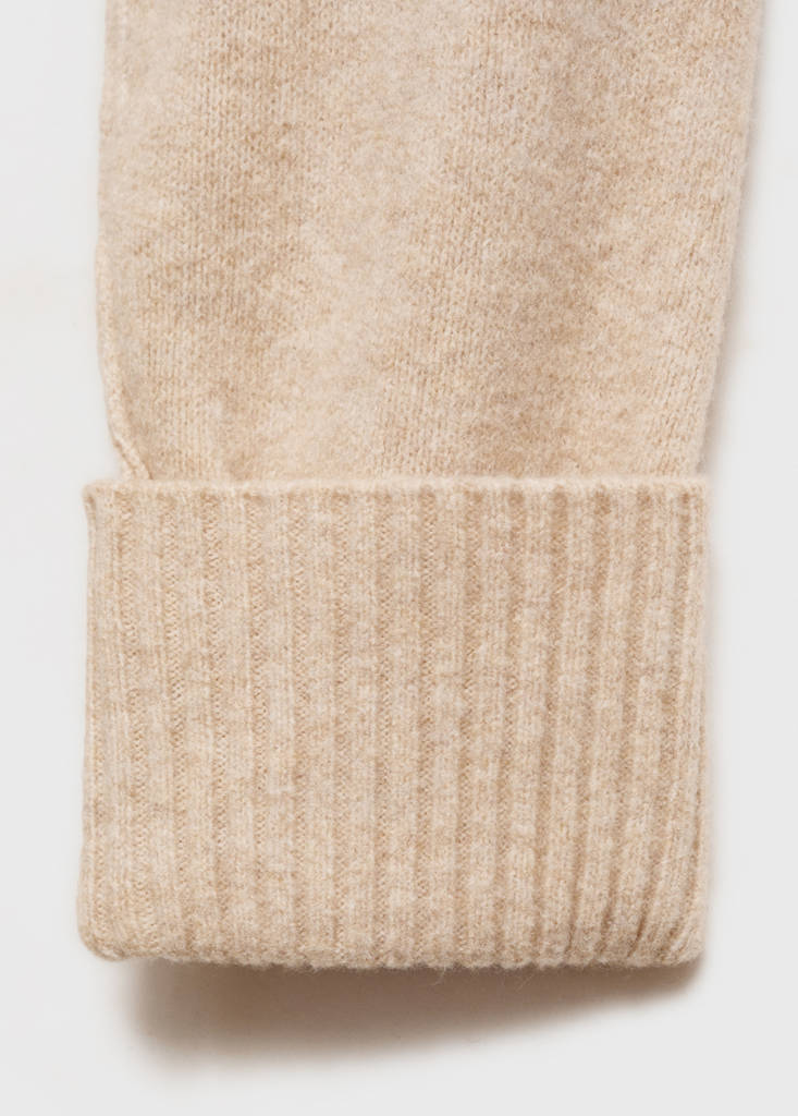 Rolled-up sleeves sweater — Ecru