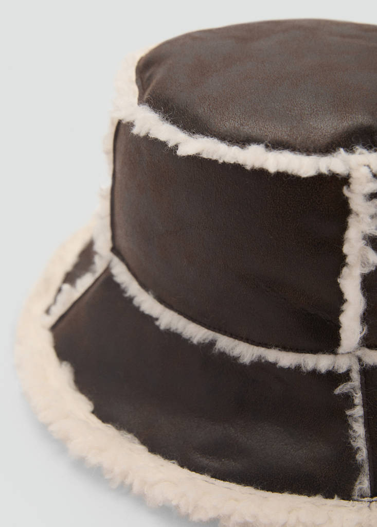 Shearling bucket hat — Chocolate