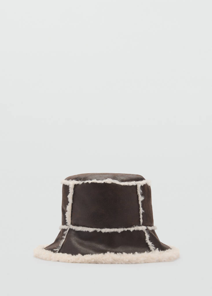 Shearling bucket hat — Chocolate