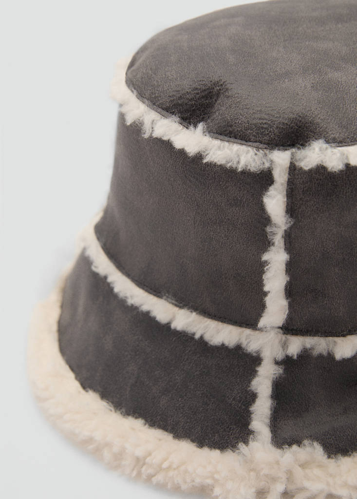 Shearling bucket hat — Grey