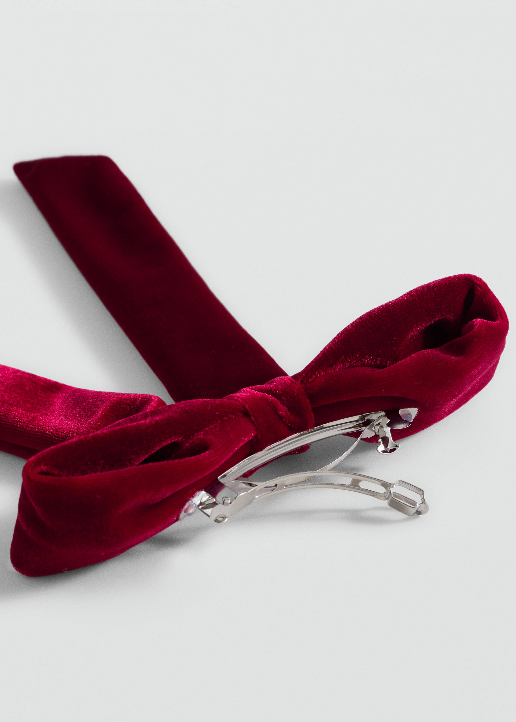 Velvet bow hairclip - Medium plane