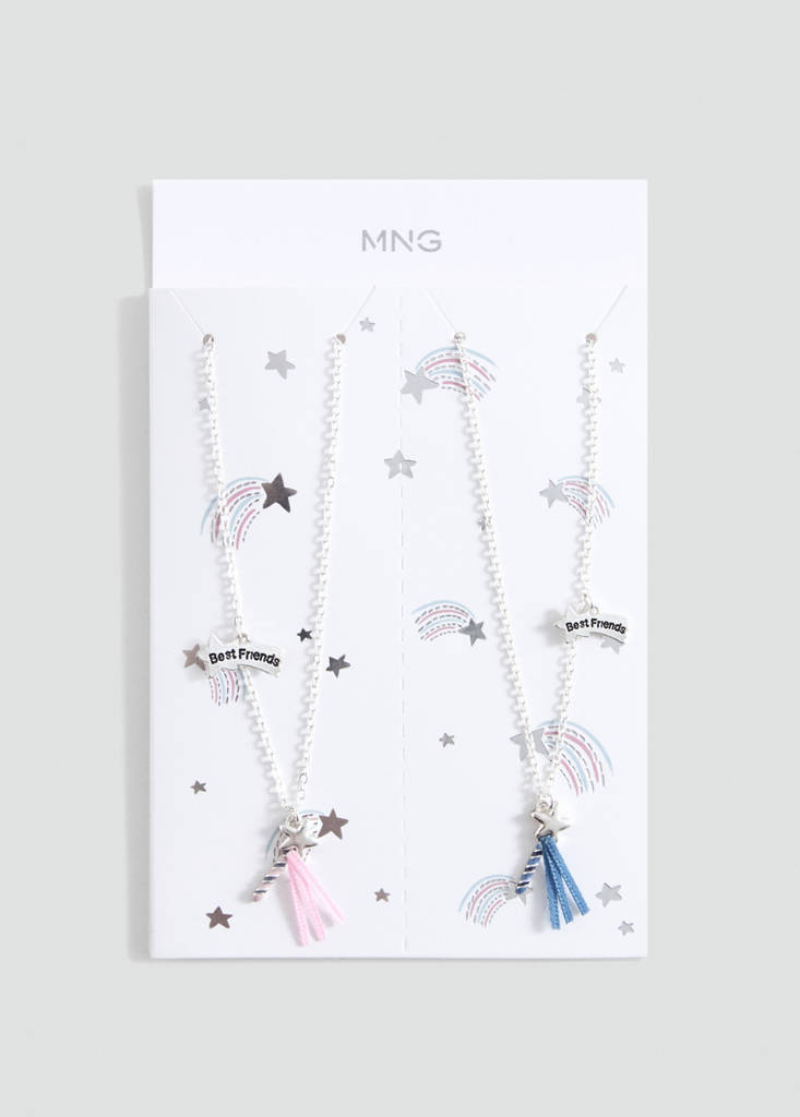 MANGO KIDS - Lot 2 colliers Best Friends argent - Taille unique - Fille