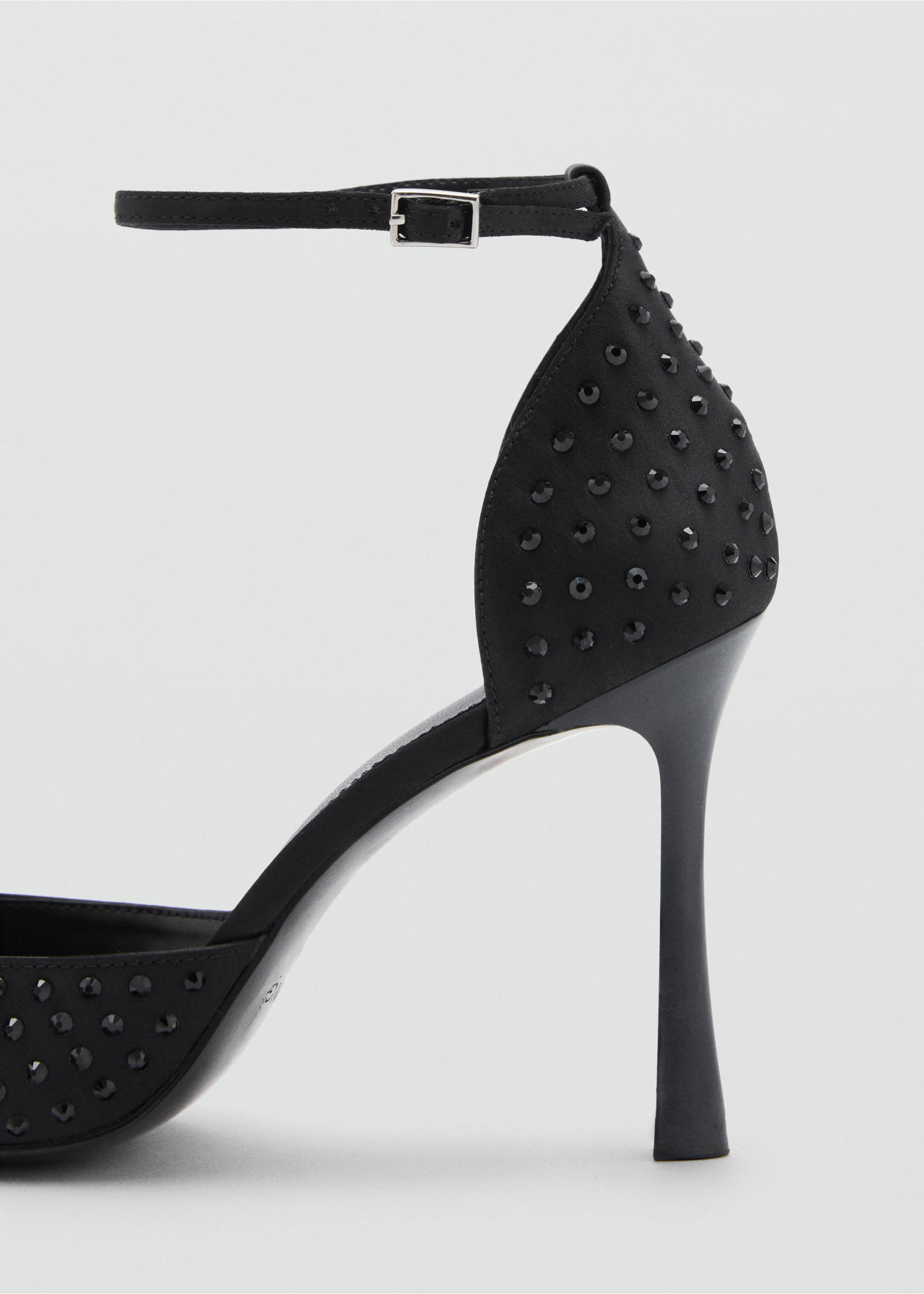 Crystal heel shoe - Details of the article 1, Black. Ref: 87010362-00.