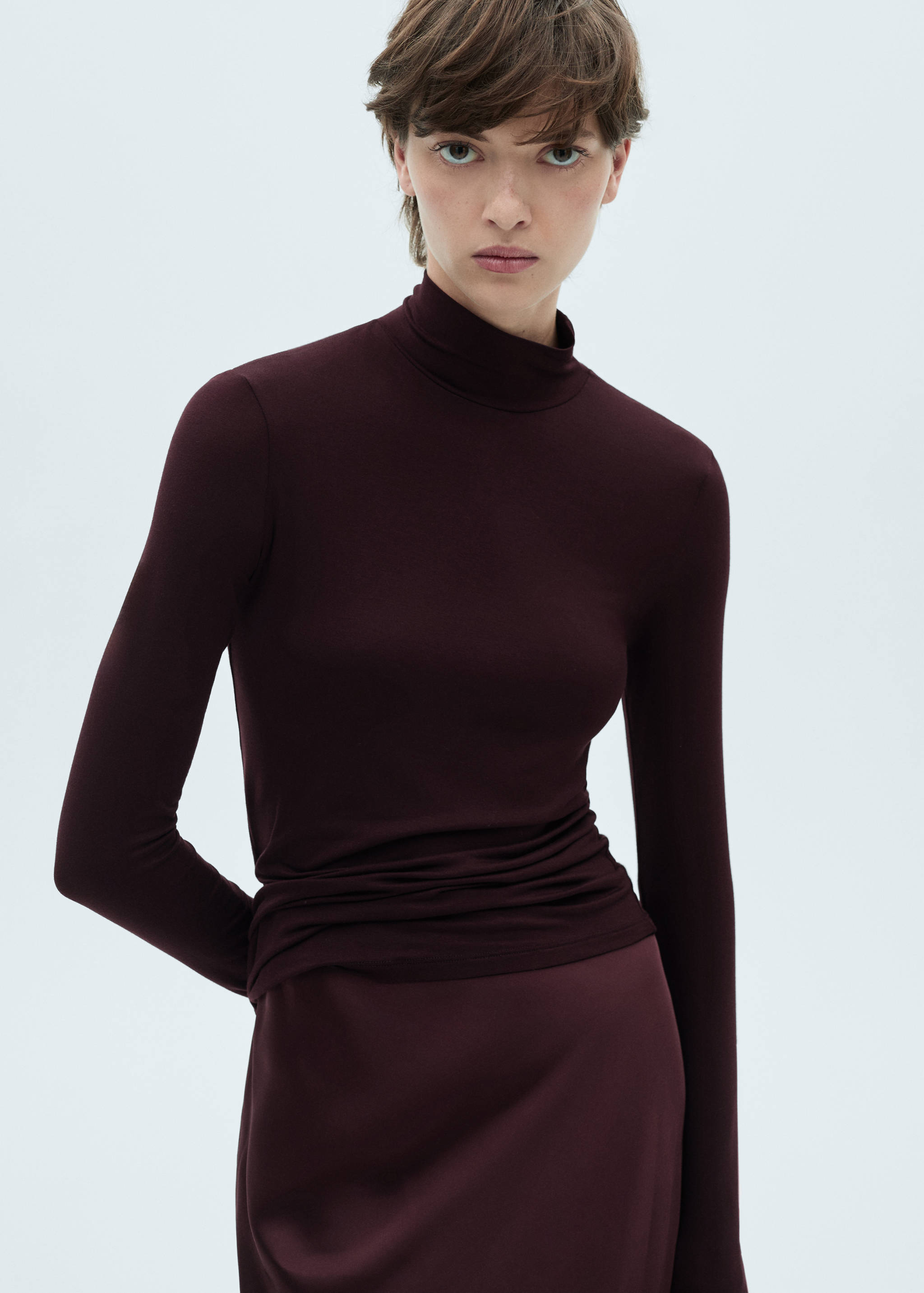 Perkins-neck long-sleeved t-shirt - Medium plane