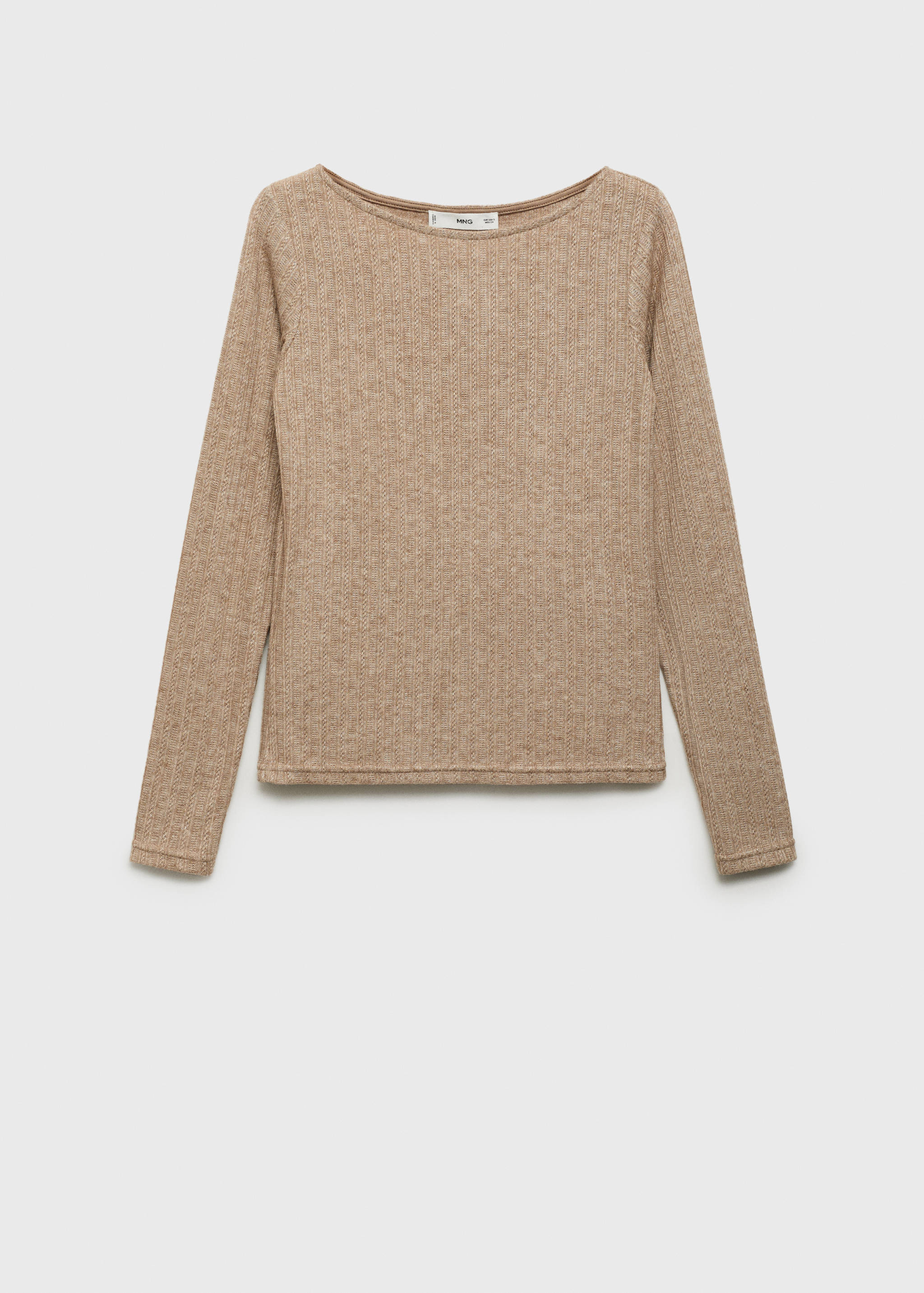 Long-sleeved pointelle t-shirt - Article without model