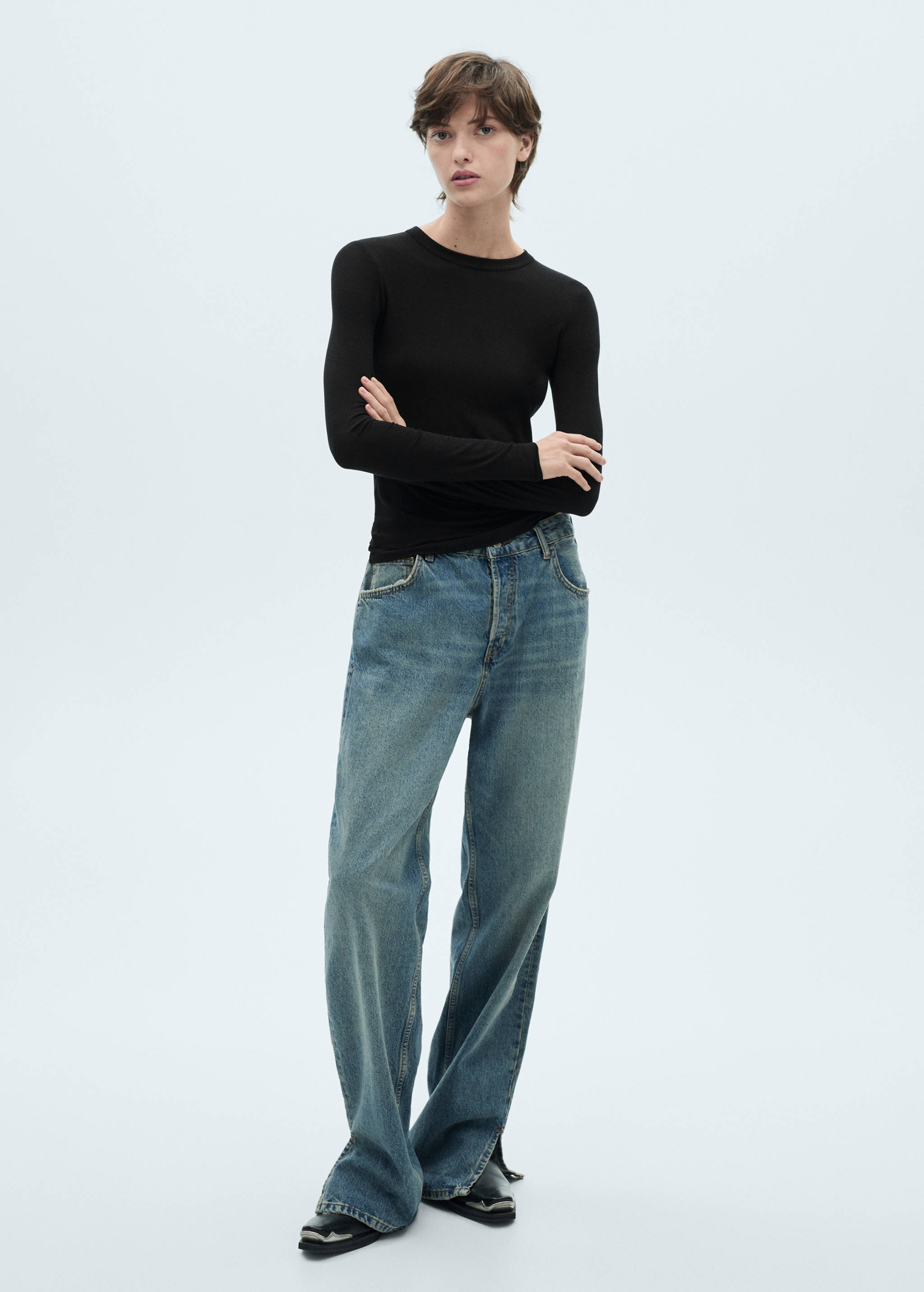 Long-sleeved fitted t-shirt - General plane