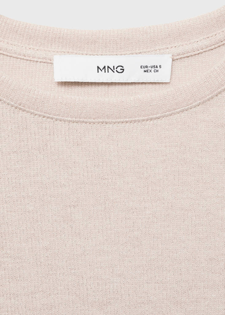 Lurex knitted t-shirt — Beige