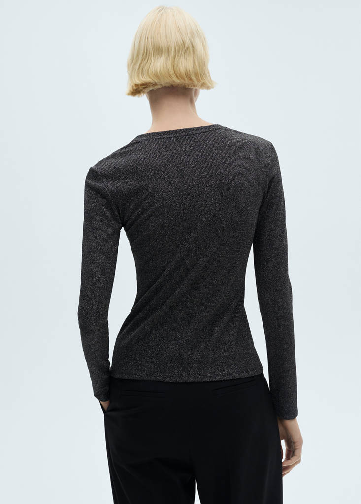 Lurex knitted t-shirt — Black