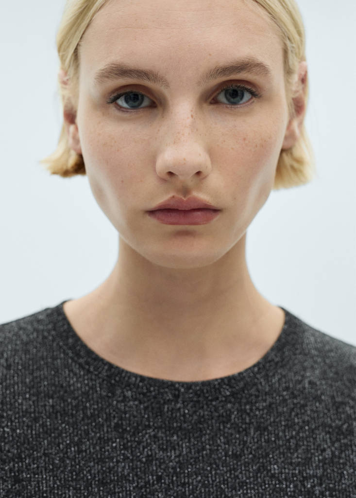 Lurex knitted t-shirt — Black