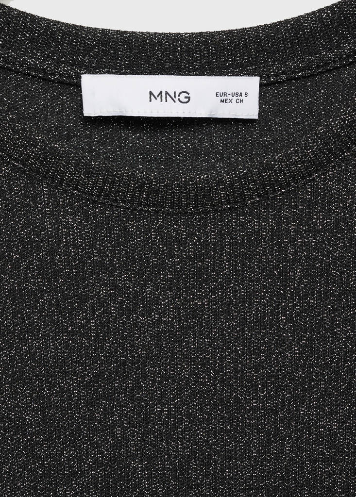 Lurex knitted t-shirt — Black