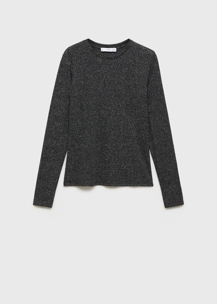 Lurex knitted t-shirt — Black