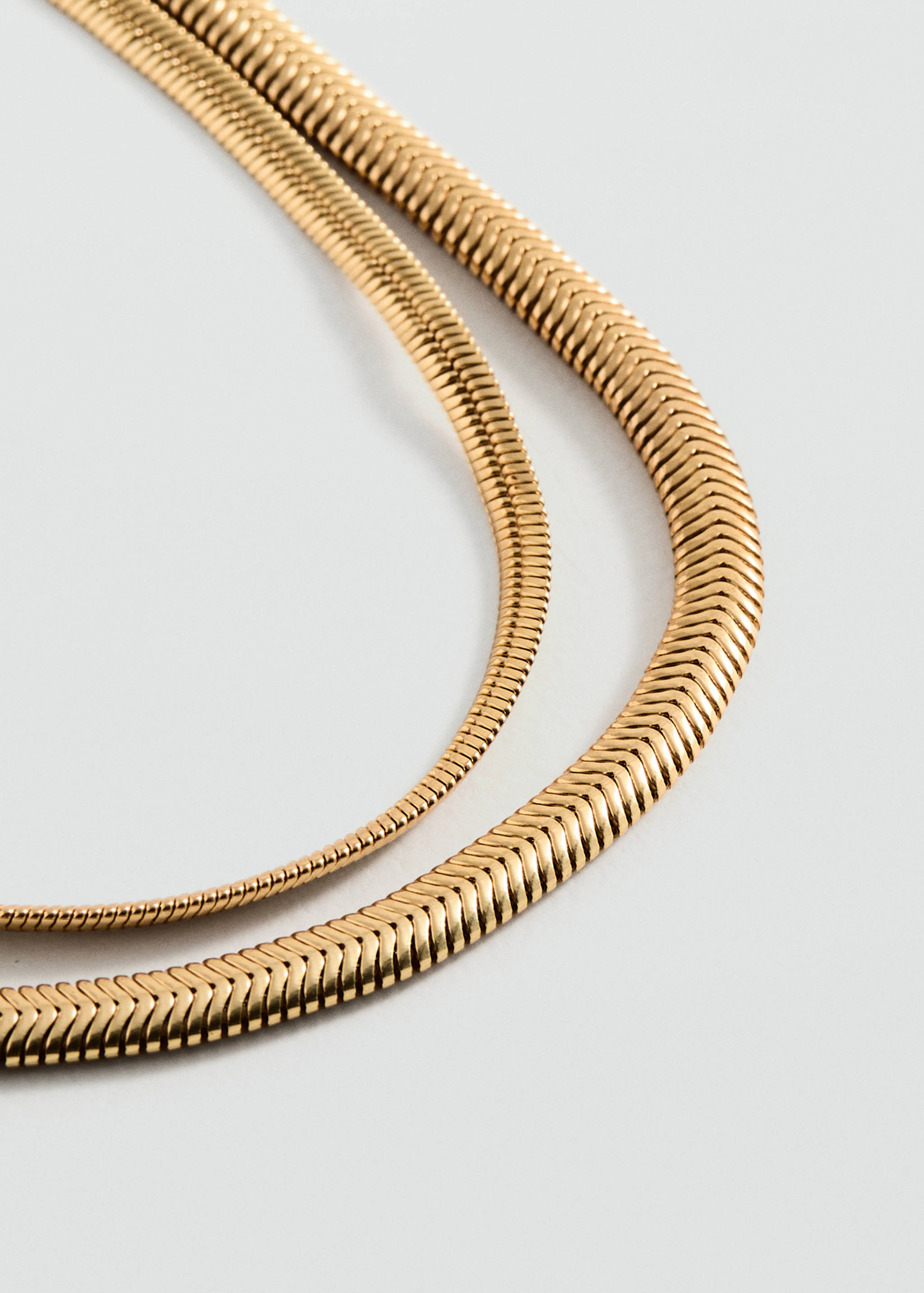 Textured double necklace - Medium plane