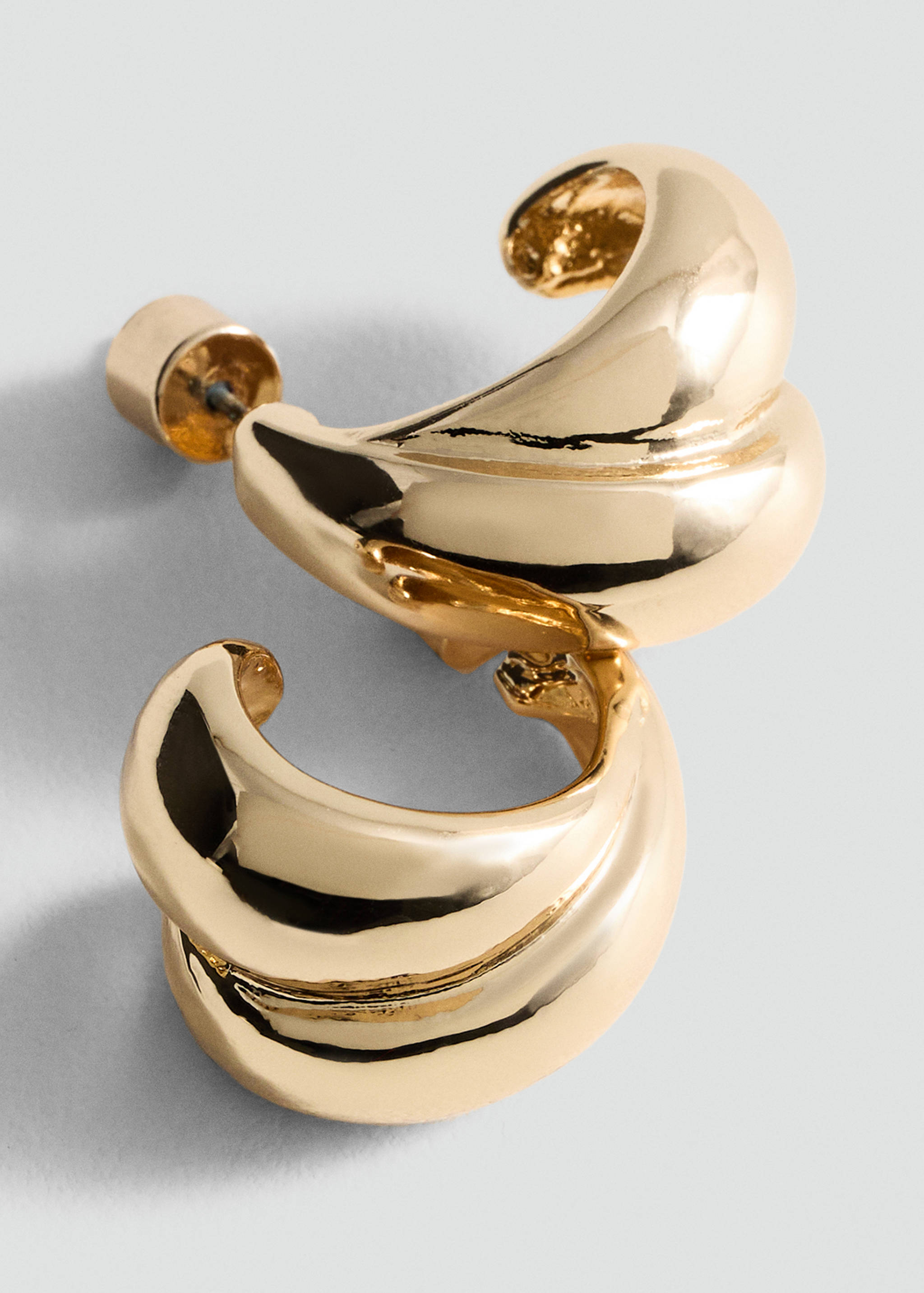 Intertwined double hoop earrings - Medium plane