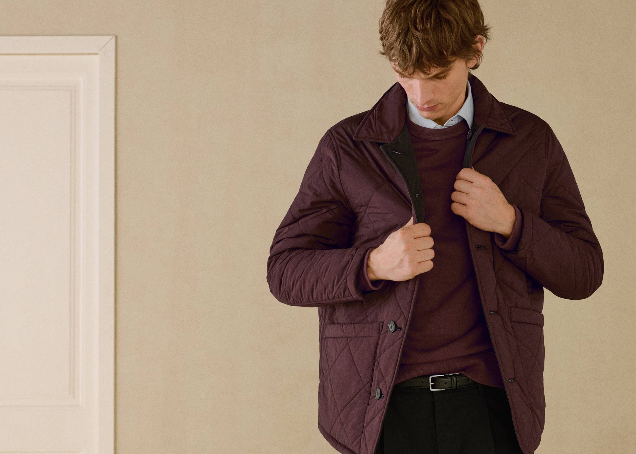 Two-tone reversible quilted jacket - Panoramic plane