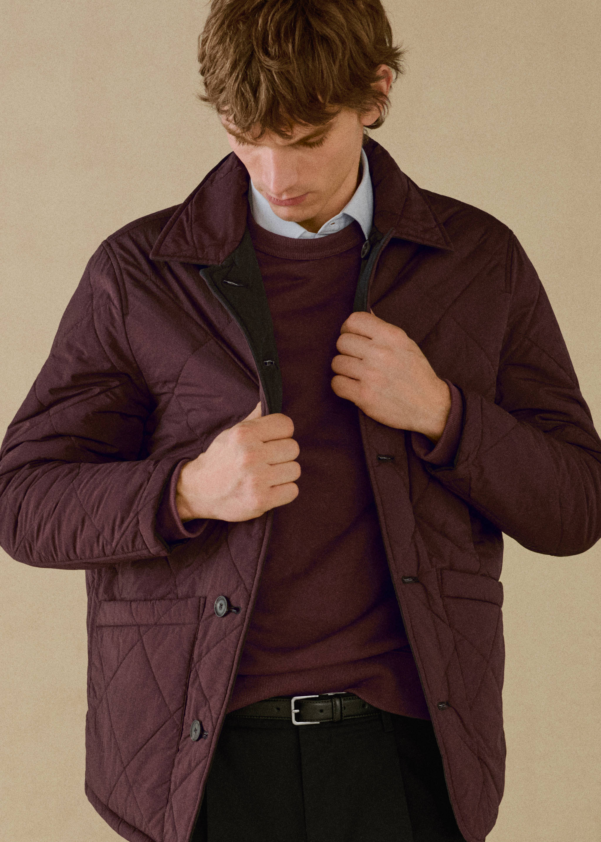 Two-tone reversible quilted jacket - Details of the article 5